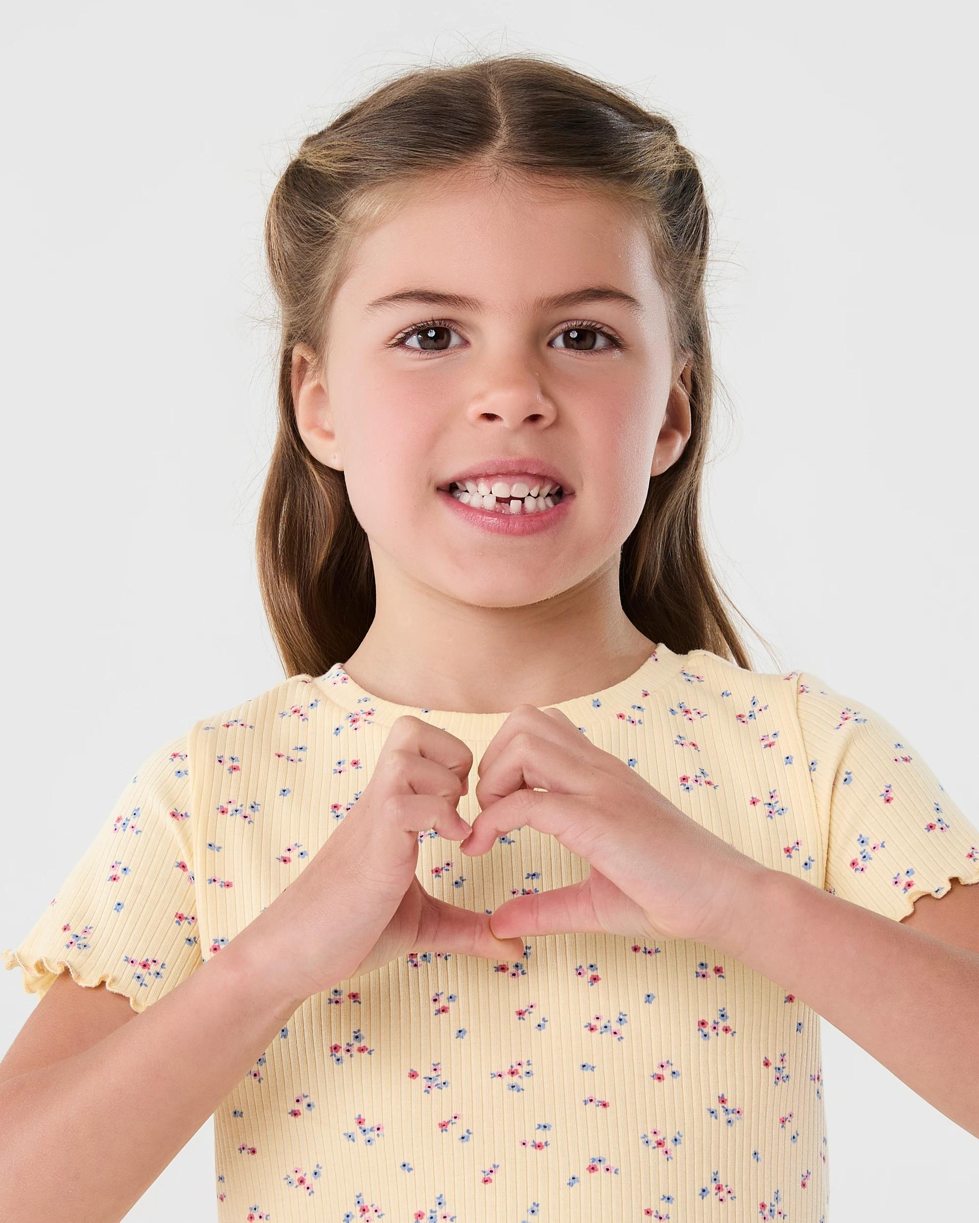 3 Short Sleeve Ribbed T-shirt Ylw Floral, 3 of 8