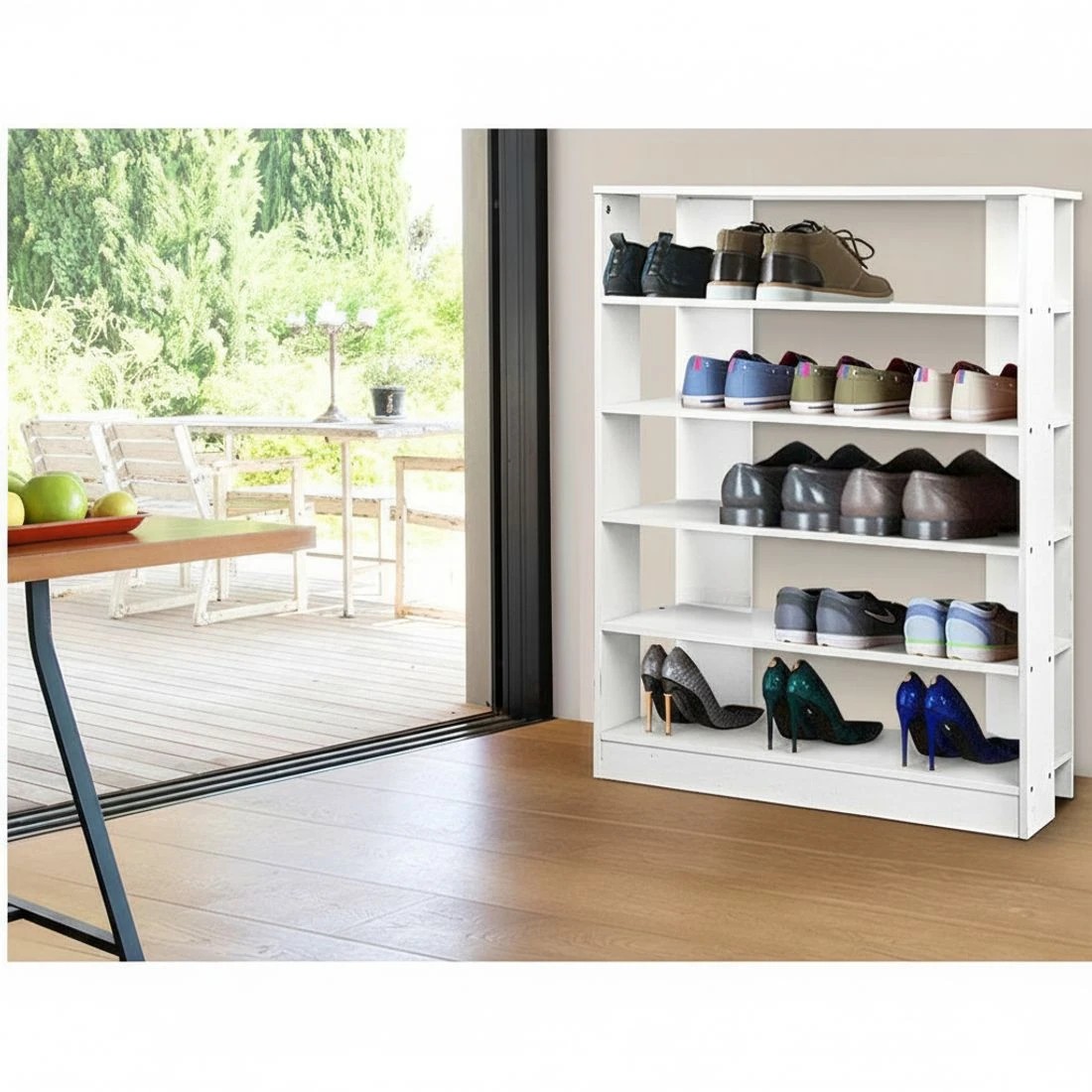 5 Artiss Shoe Rack Cabinet 30 Pairs 6-Tier Shelf - White, 5 of 9