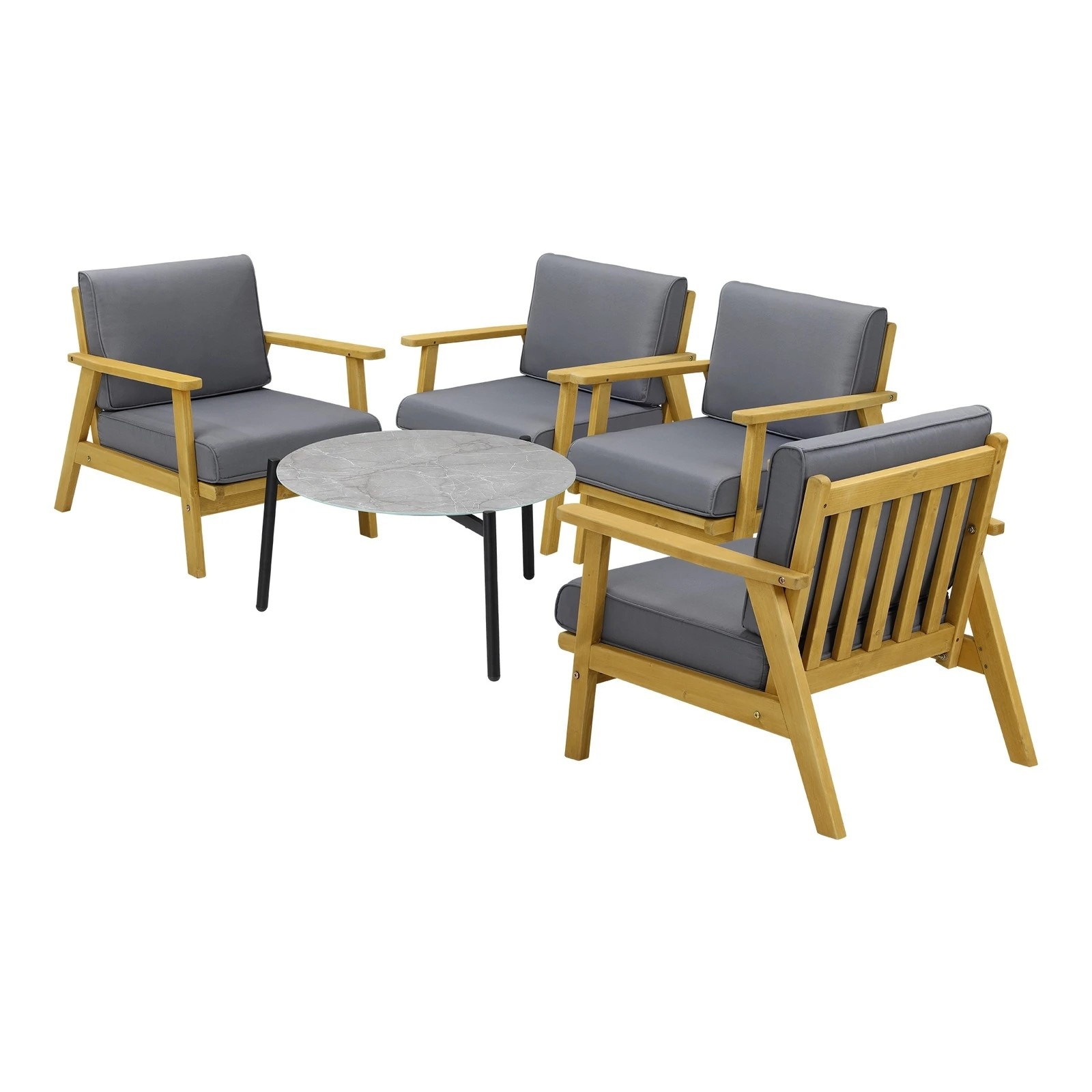 7 Livsip Outdoor Lounge Set 5pcs Patio Furniture Set 70cm Coffee Side Table
 - Multi, 7 of 10