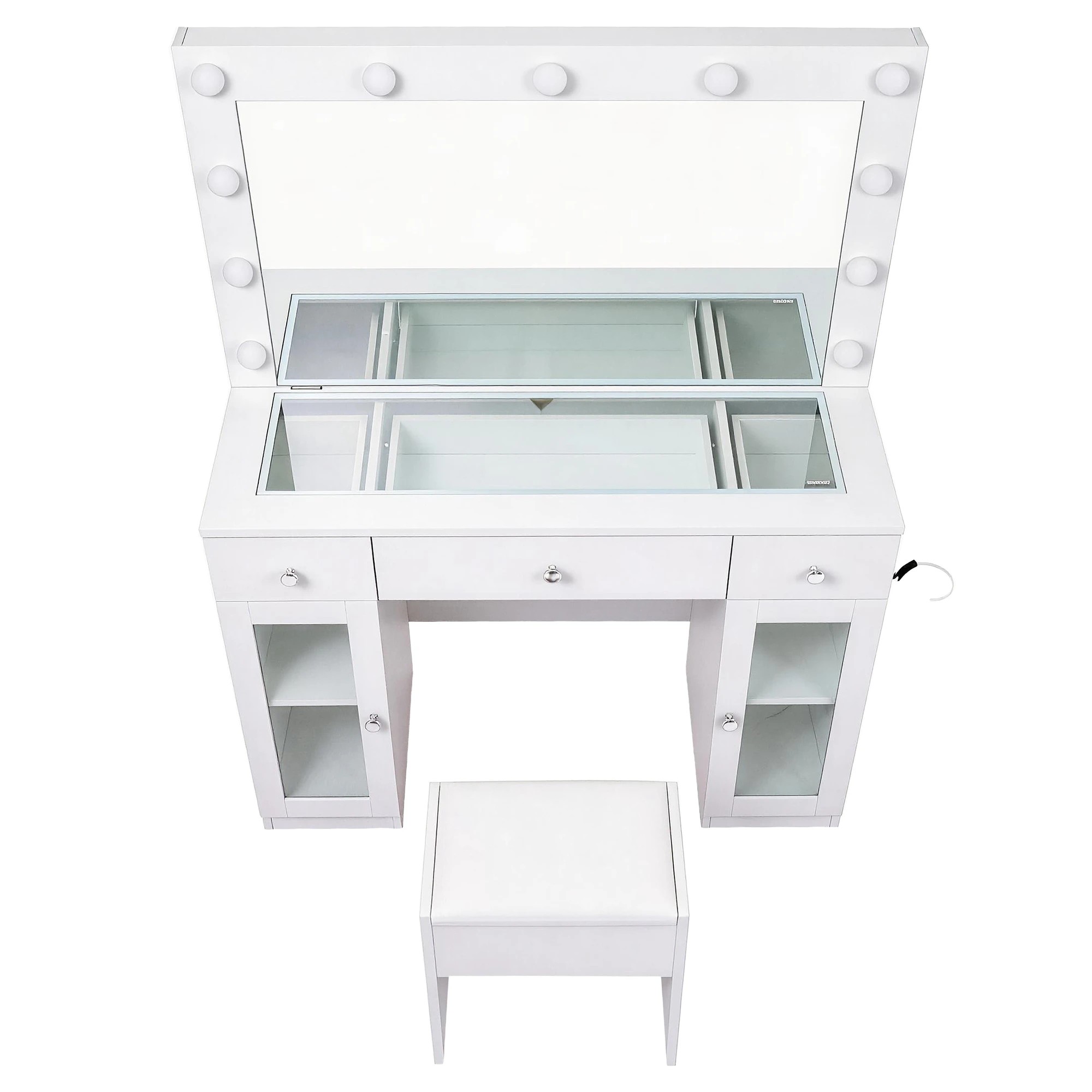 3 Artiss Dressing Table Vanity Desk Set LED Bulbs RGB Light - White, 3 of 3