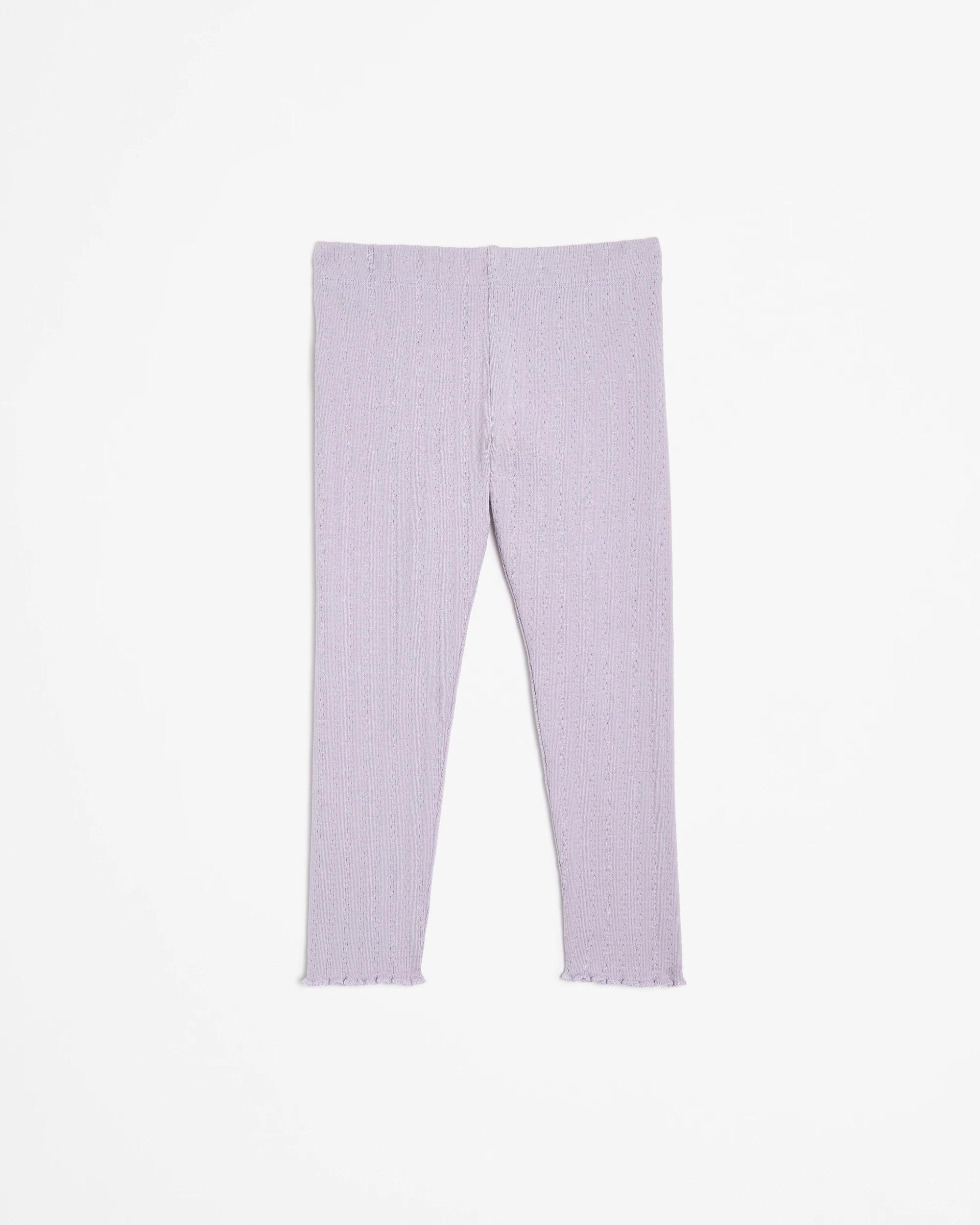 1 Target Kids Australian Cotton Pointelle Rib Leggings, Girls Size 5 — Palm Tile (multi) PURPLE, 1 of 3