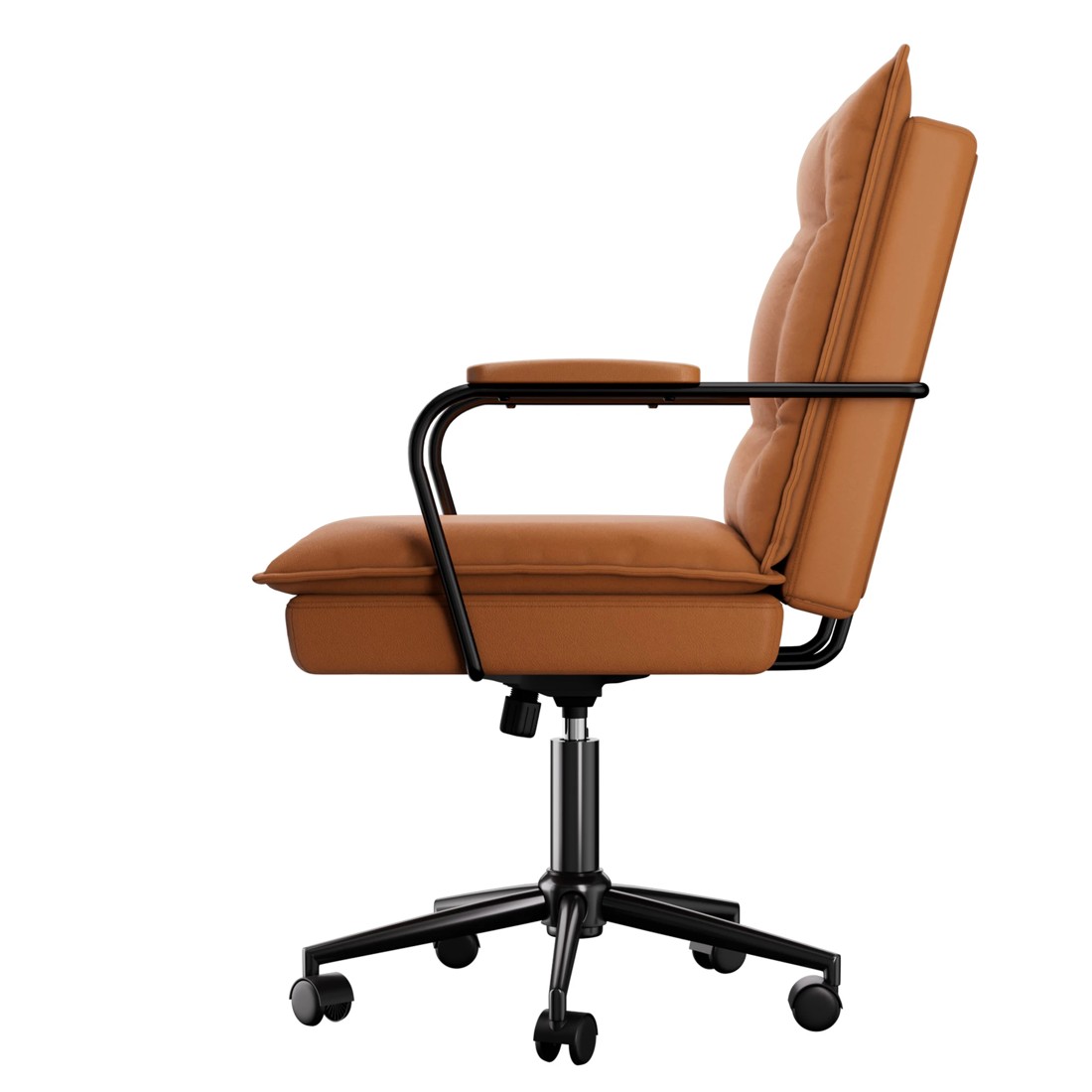 2 Levede Leather Office Chair - Brown, 2 of 7