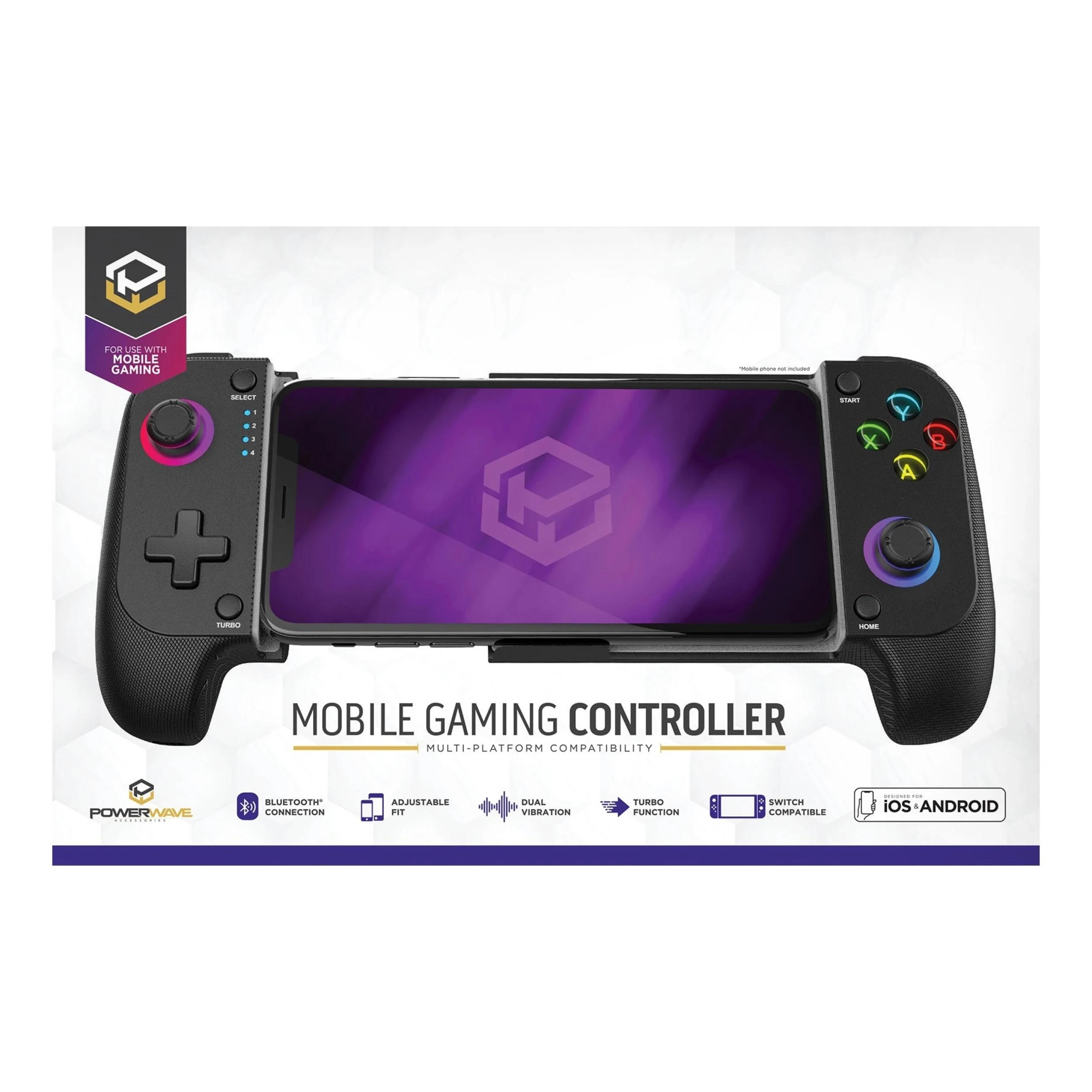 1 Powerwave Mobile Gaming Controller - Black, 1 of 5