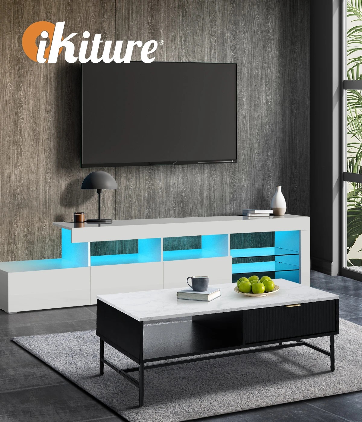 5 Oikiture Coffee Table 1 Drawer Sofa End Table Storage Shelf
 - Multi, 5 of 10