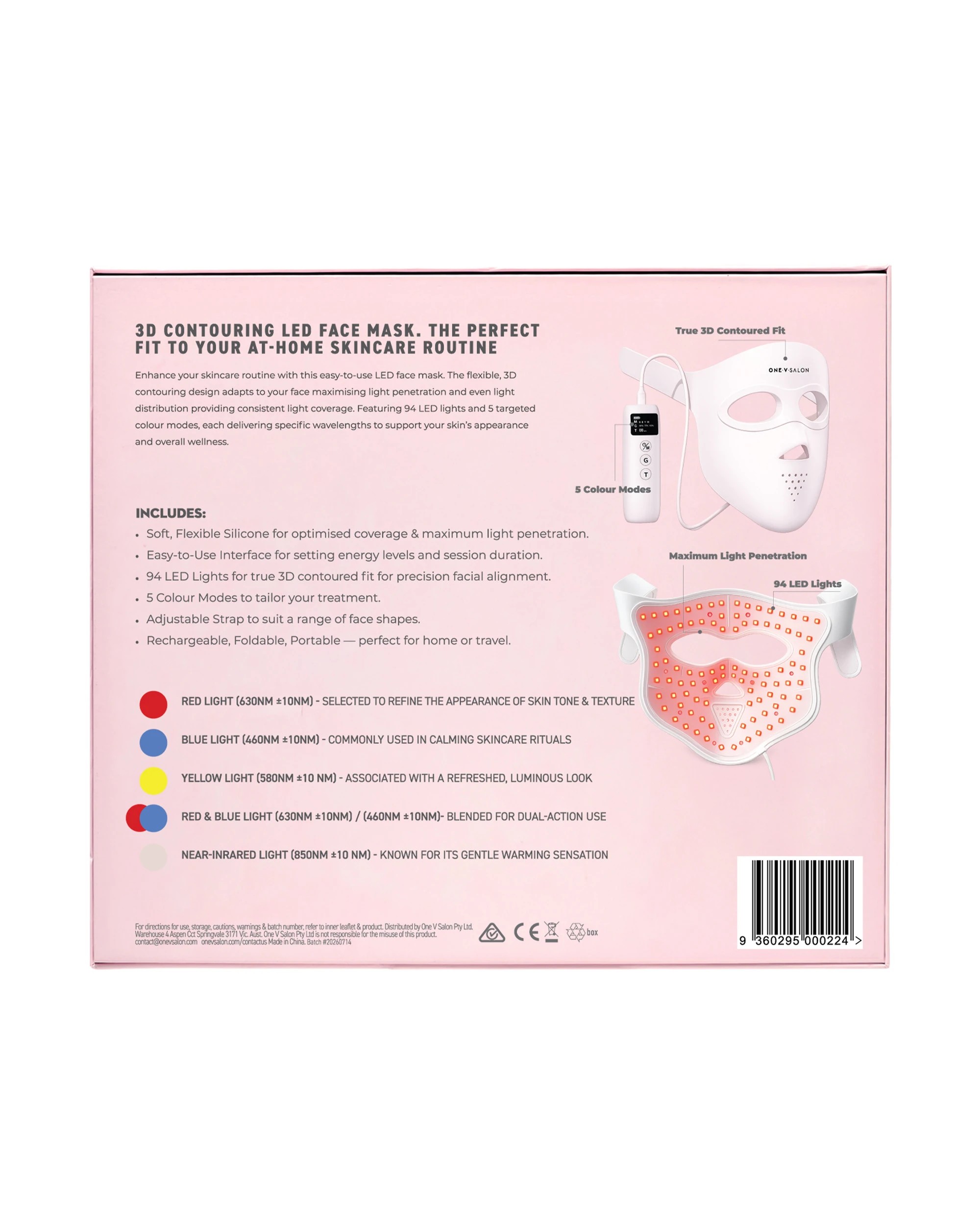 2 One-V-Salon 3D LED Contouring Face Mask, 2 of 10