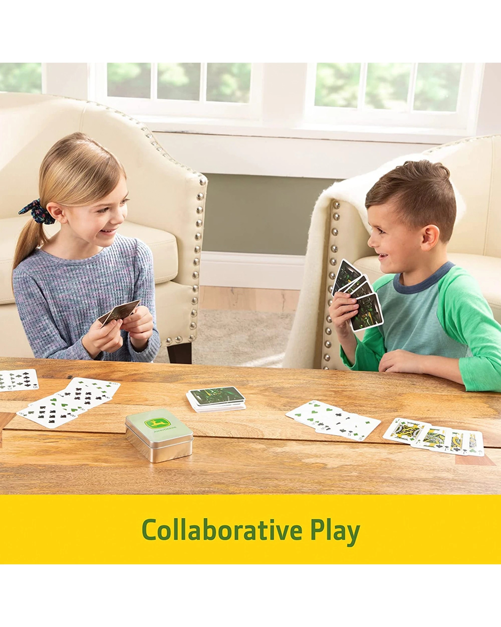 2 Tomy John Deere Playing Cards In Collectors Tin Kids - Silver, 2 of 5