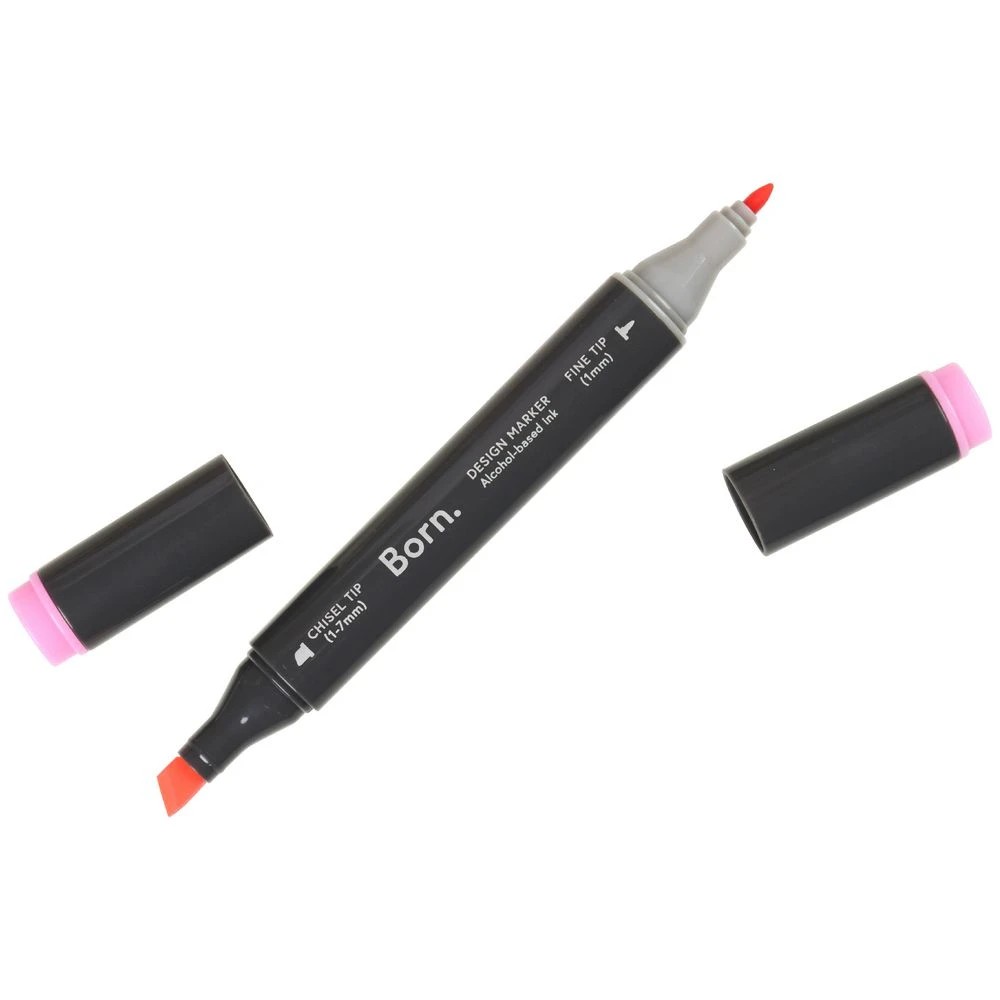 3 Born Professional Dual-Tip Artist Marker Sakura Pink RV394, 3 of 4