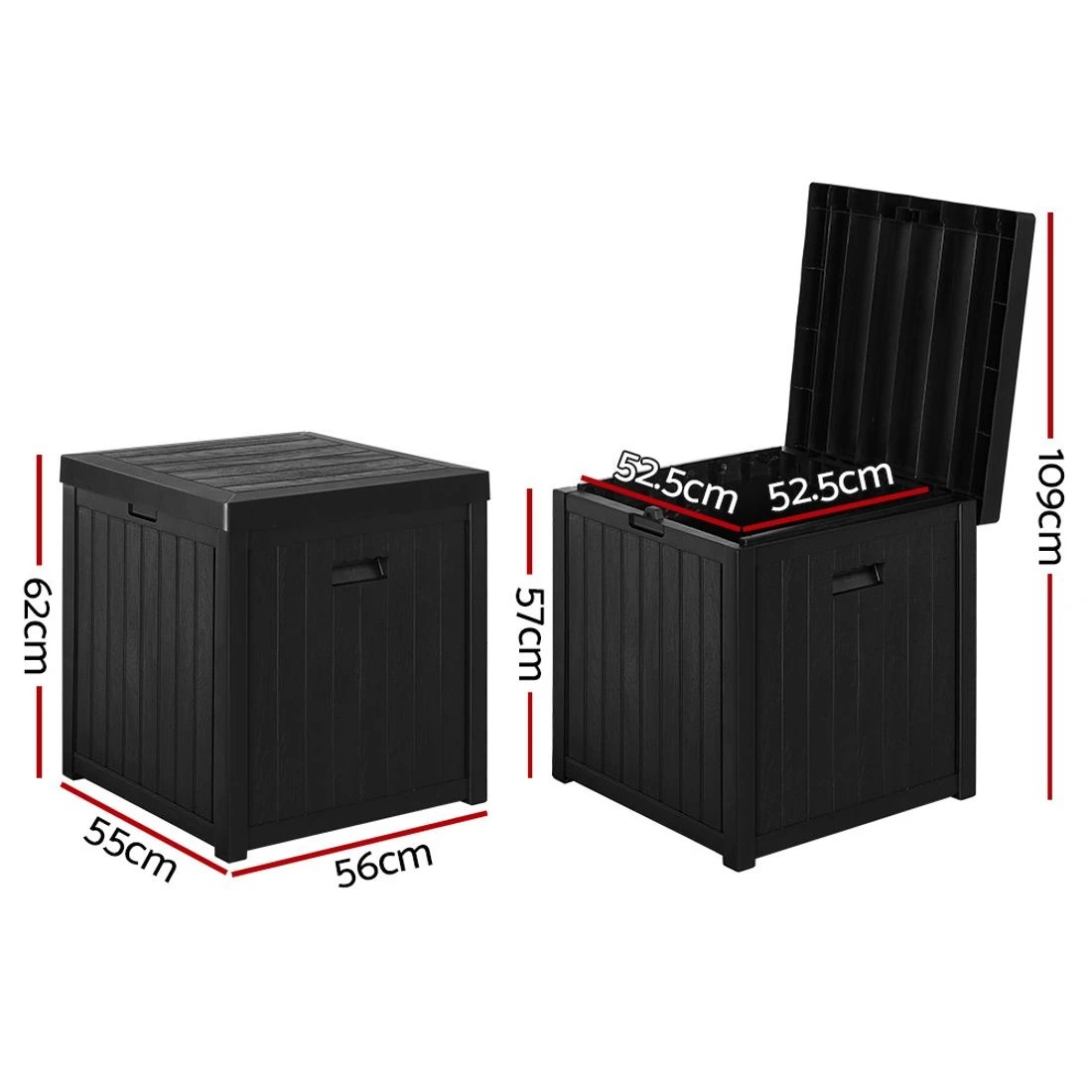 2 Gardeon Outdoor Storage Box 195L - Black, 2 of 4