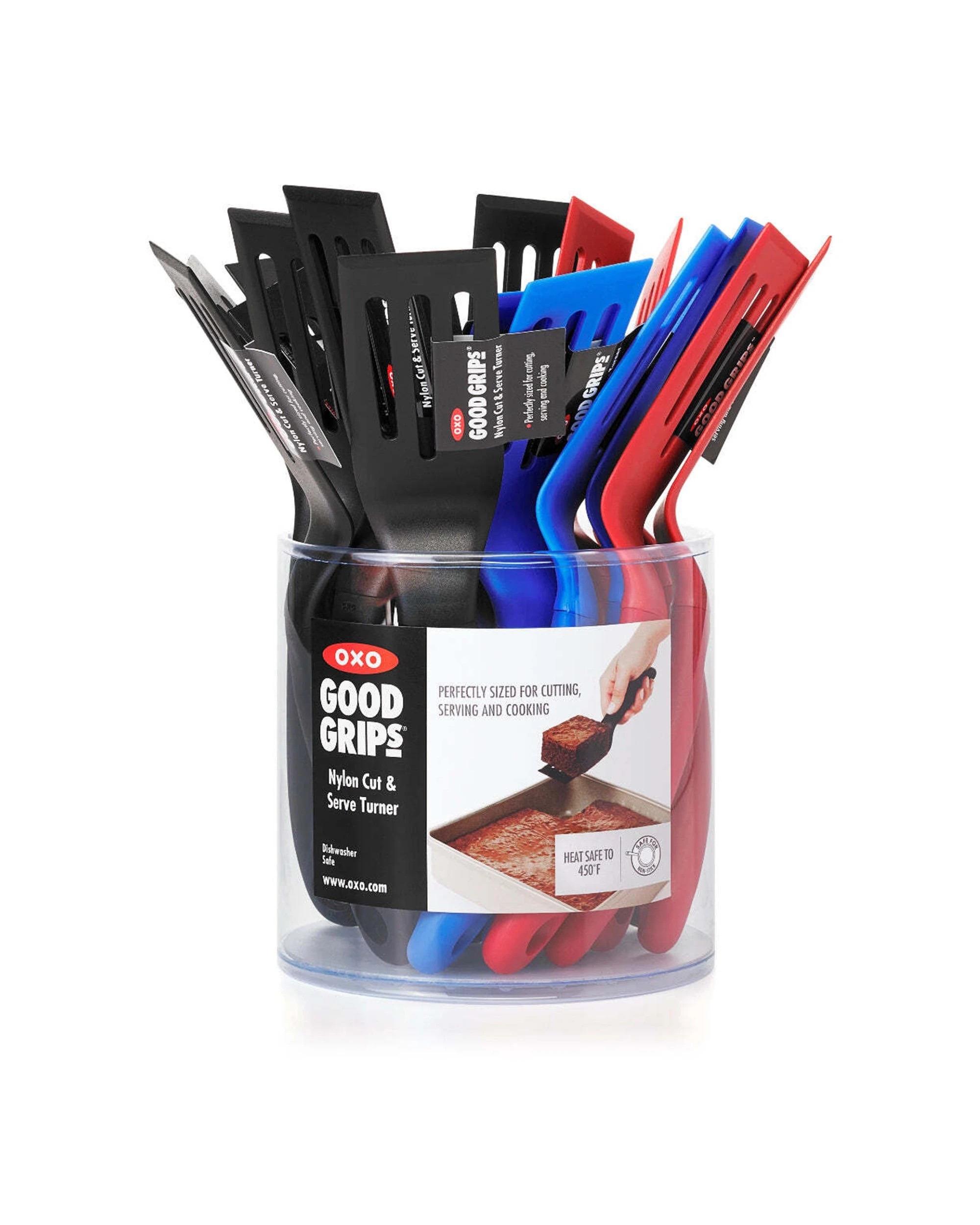 1 OXO Good Grips 22cm Nylon Cut Serve Turner Kitchen Cooking Utensil - Assorted, 1 of 1