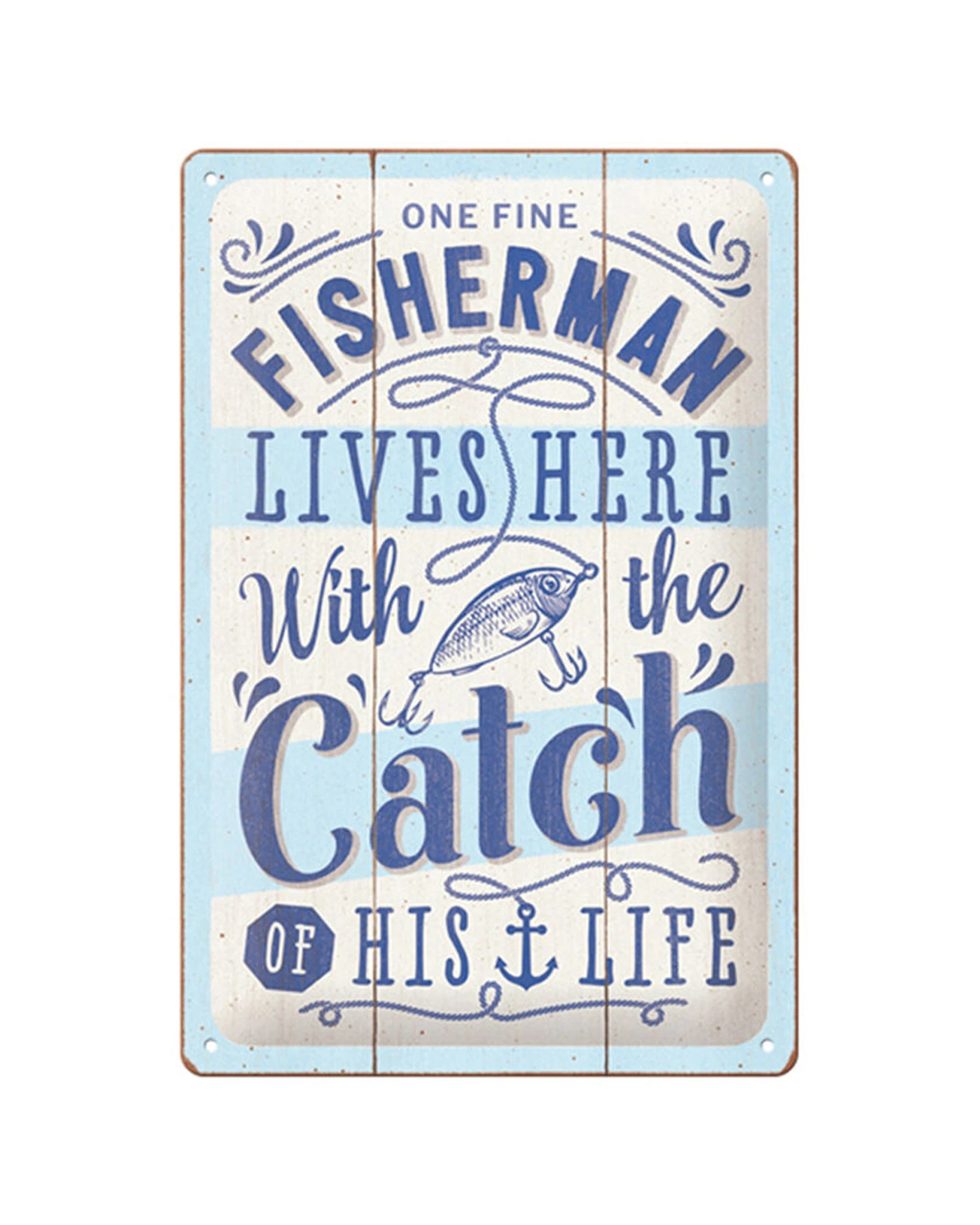 1 Nostalgic-Art Medium Sign Plaque 20x30cm - One Fine Fishermen - Multi, 1 of 1