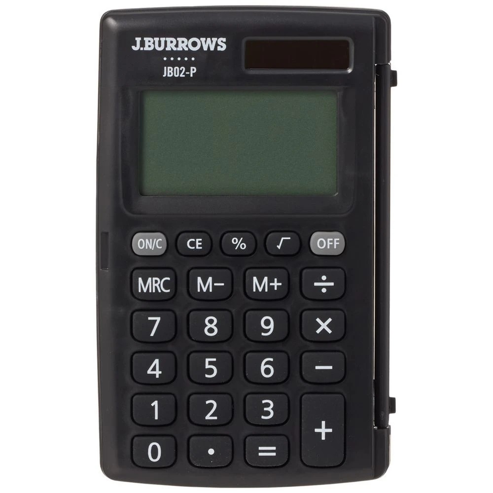 1 J.Burrows Pocket 8 Digit Calculator Black, 1 of 5