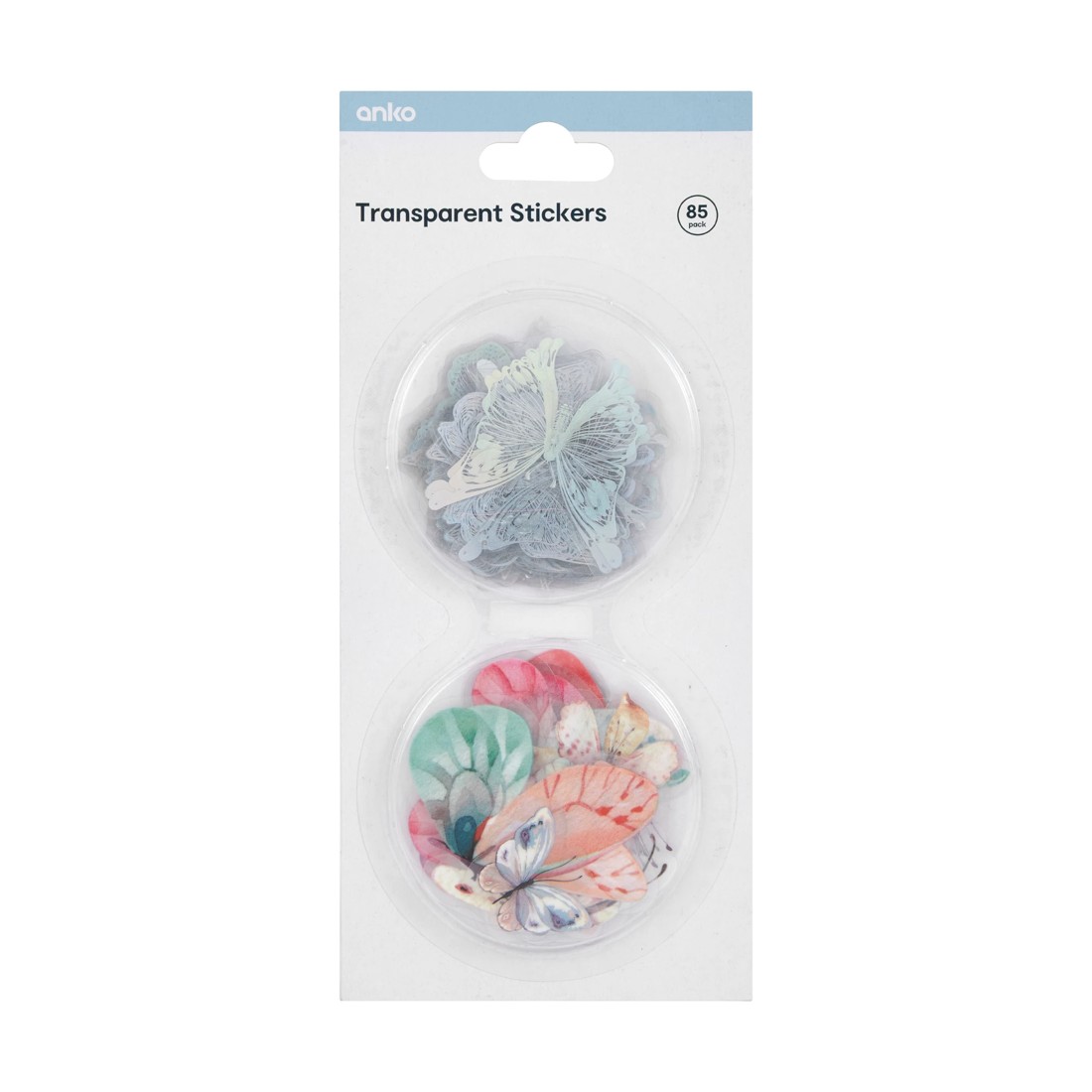 1 85 Pack Transparent Stickers - Butterfly, 1 of 2
