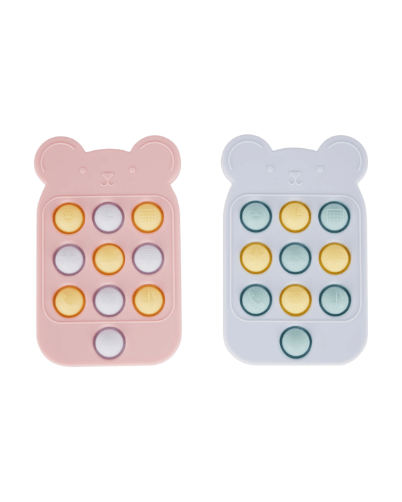 Silicone Phone Popper Teether Toy - Assorted