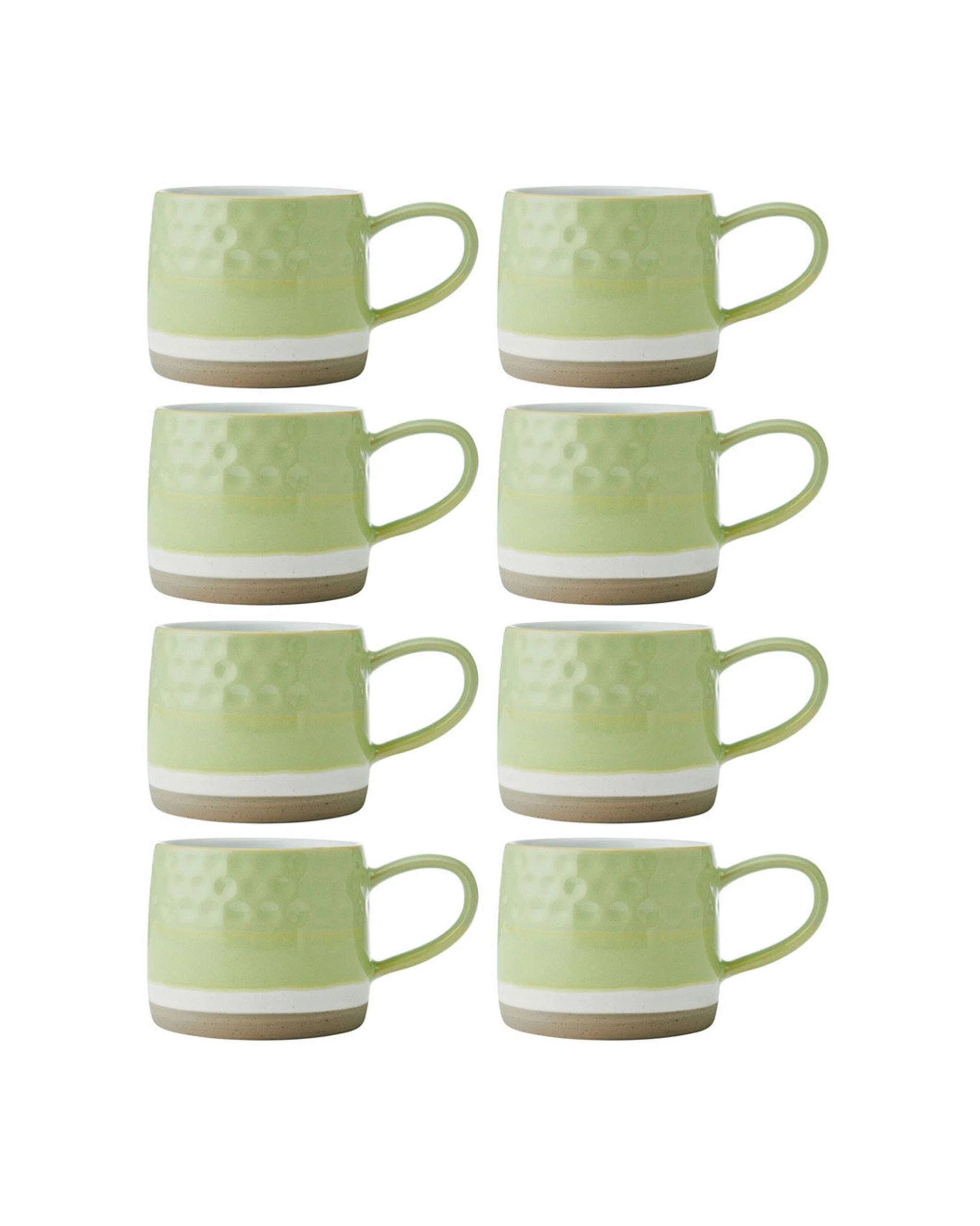 1 Mikasa 8PK Stoneware Coffee Mug Drinkware Textured Ombre 320ml Microwave Dishwasher Safe - Green, 1 of 8