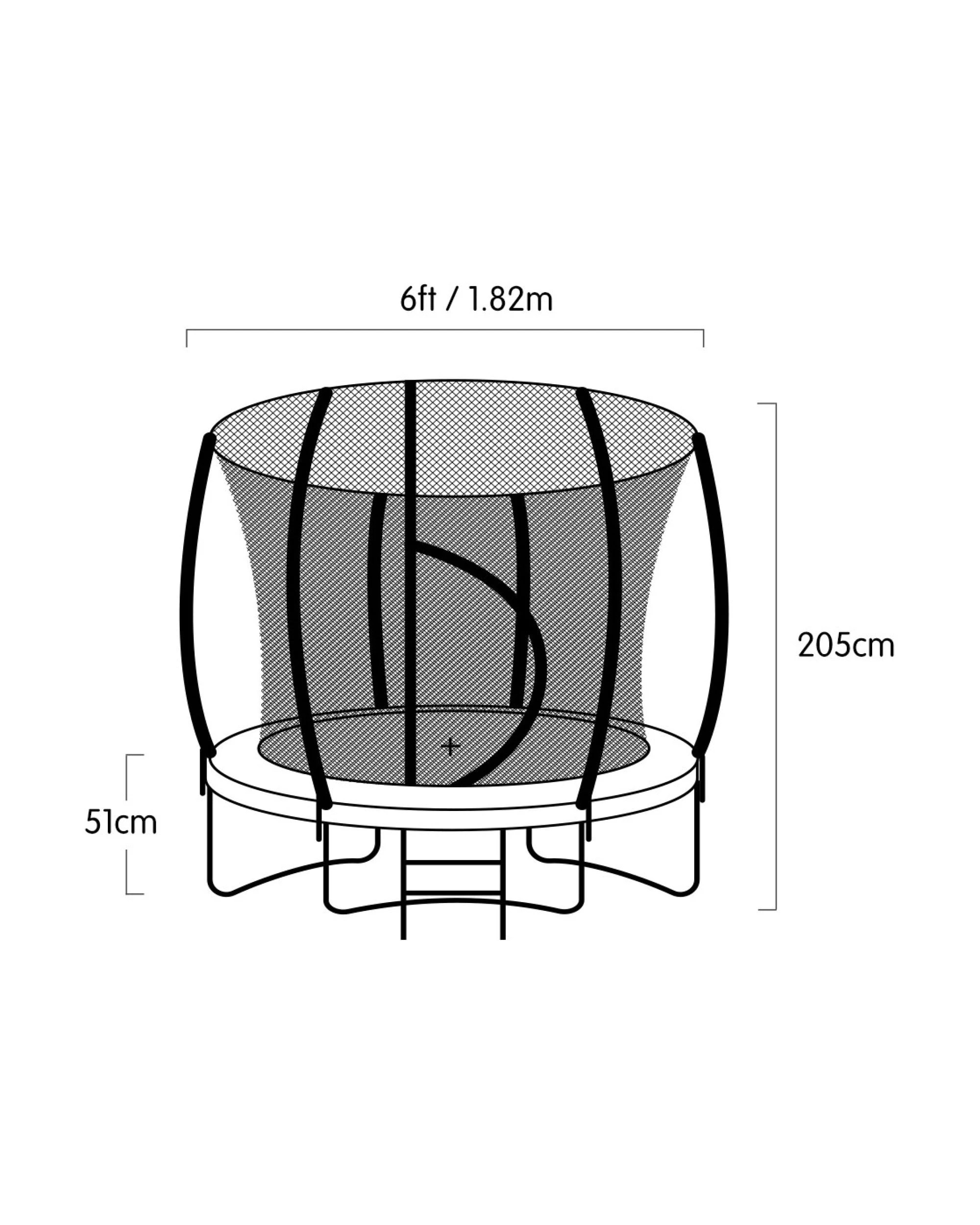 3 Kahuna Trampoline 6 ft with Roof - Rainbow - Multi, 3 of 8
