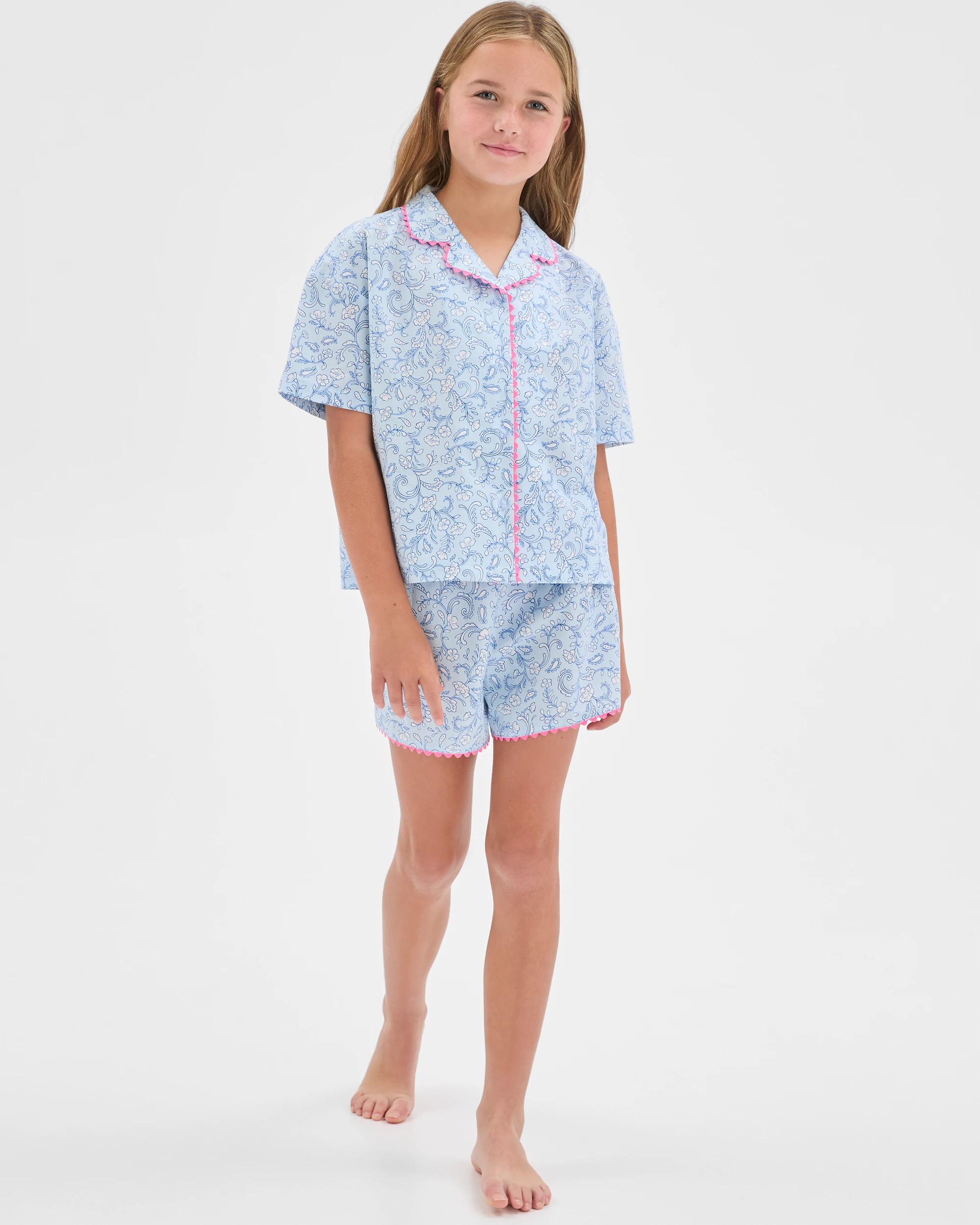 3 Target Kids Australian Cotton Big Girls Ric Rac Pyjama Set FLORAL, 3 of 7