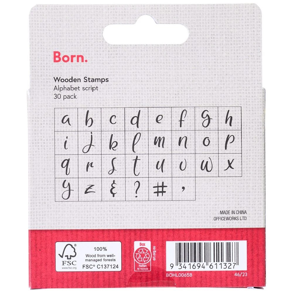 2 Born Wooden Stamp Alphabet Script 30 Pack, 2 of 4