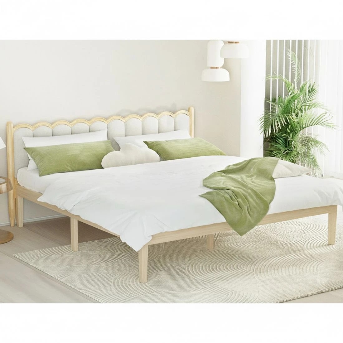 4 Artiss Bed Frame King Size Wooden Bed Base BRUNO - Natural, 4 of 6