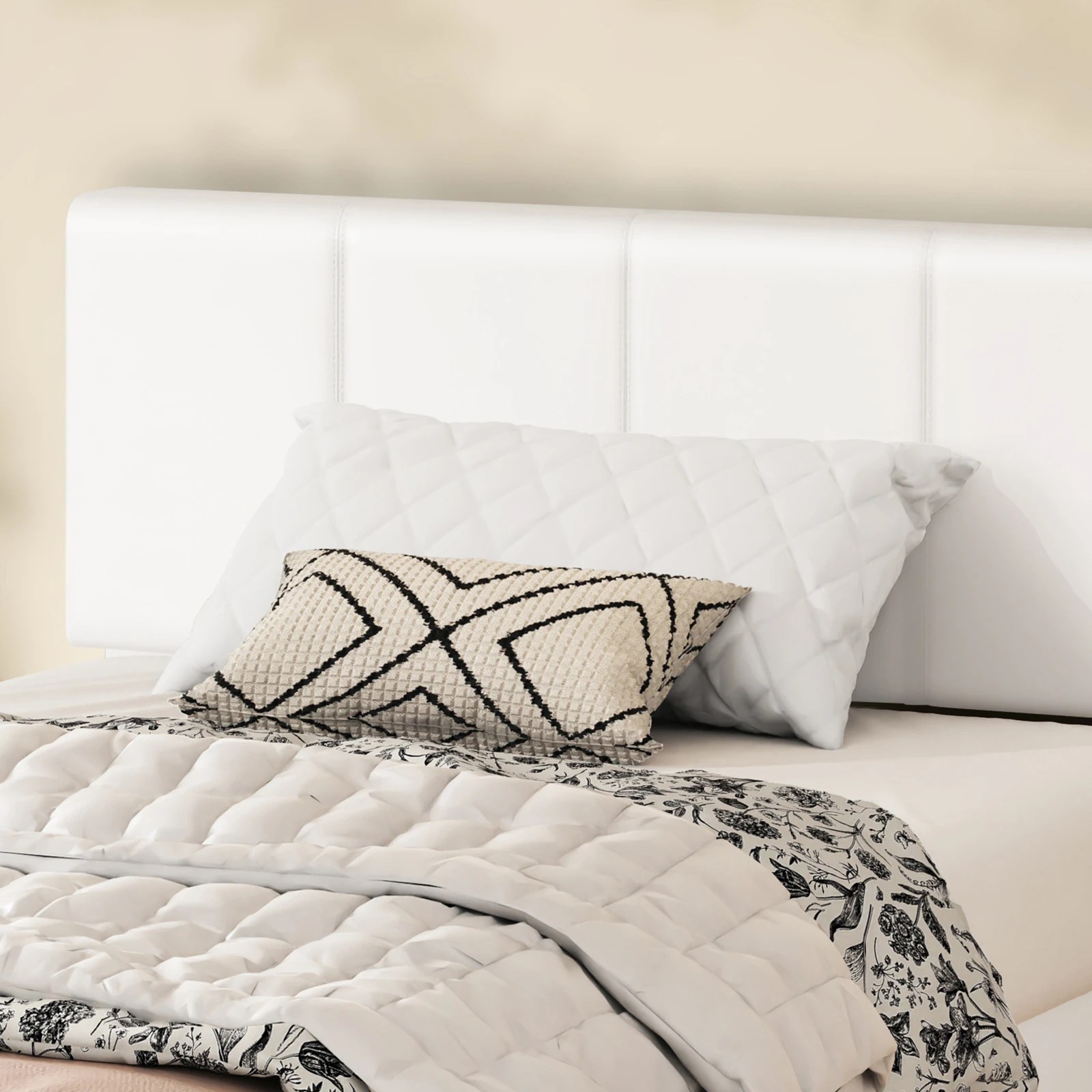 5 Alfordson Bed Frame Single Gas Lift Storage Adjustable Headboard Luria - White, 5 of 10
