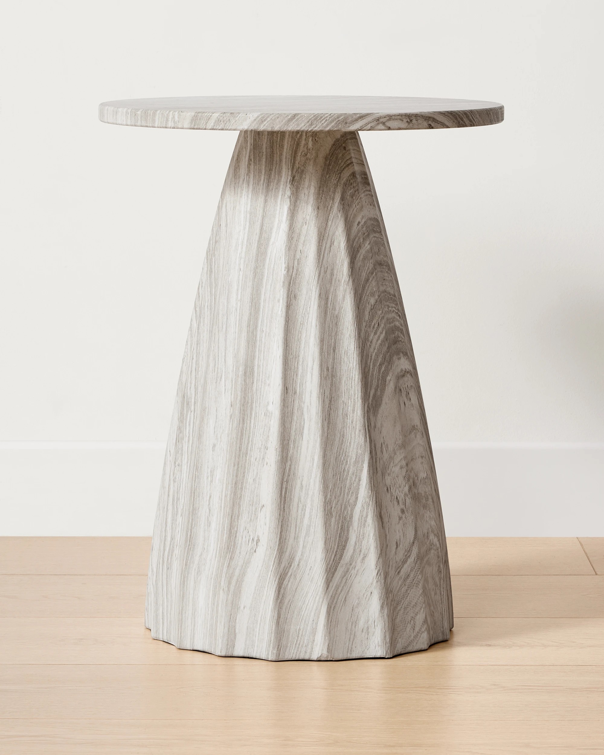 2 Ribbed Stone Look Side Table, 2 of 6