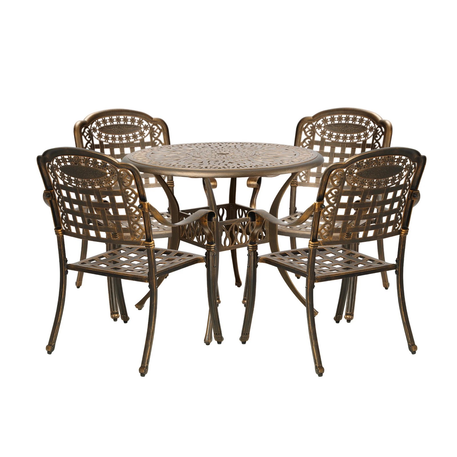 6 Livsip 3 Piece Outdoor Dining Chairs Bistro Set Cast Aluminium Patio Furniture
 - Bronze, 6 of 10