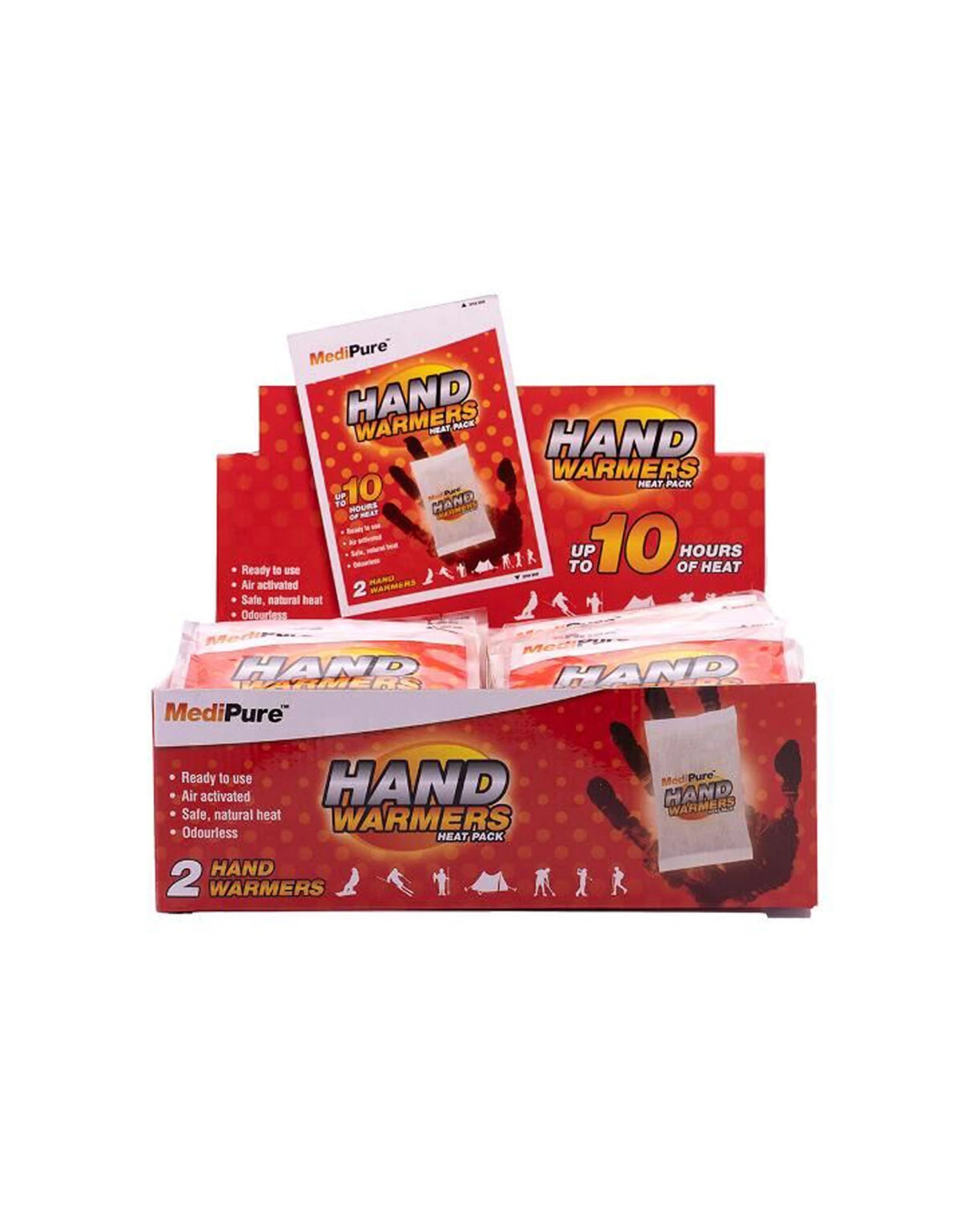 6 Medipure 12x 2pc Hand Warmers Heat Pack Up To 10 Hours Air Activated Odourless - Multi, 6 of 6