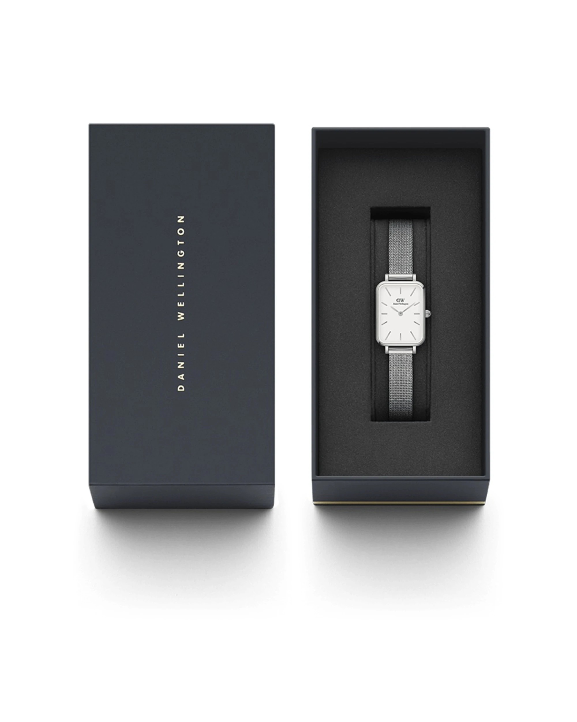 4 Daniel Wellington Quadro 20x26mm Pressed Sterling Silver & White Stainless Steel Watch, 4 of 4