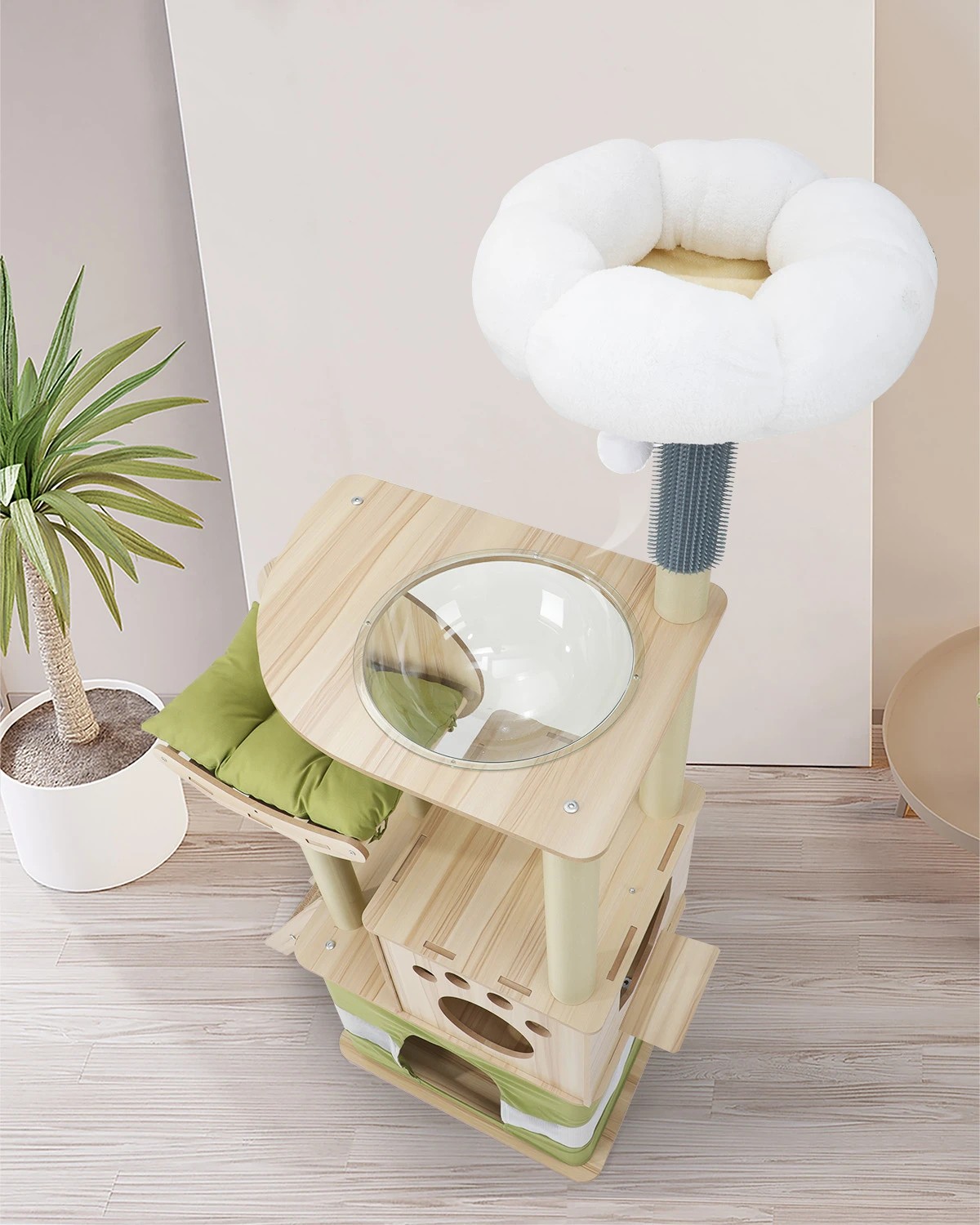 2 Alopet Cat Tree Tower Scratching Post Scratcher 160cm Condo House Bed Furniture
 - Natural, 2 of 8