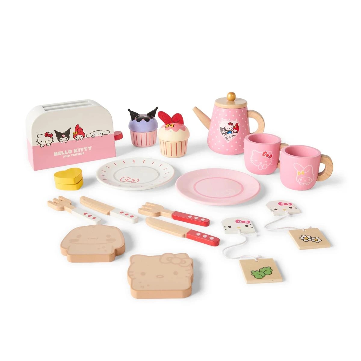 1 15 Piece Hello Kitty and Friends Wooden Food Set, 1 of 10