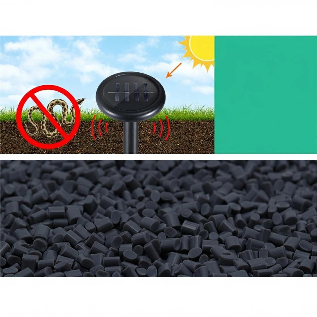 2 Gardeon Snake Repeller 10X Ultrasonic Solar Powered - Black, 2 of 5