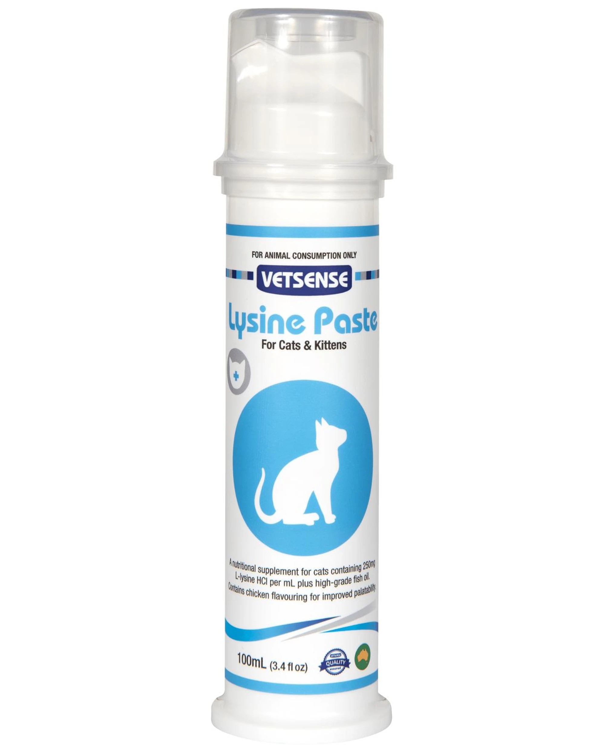 1 Vetsense Lysine Paste Nutritional Supplement for Cats & Kittens 100ml, 1 of 1