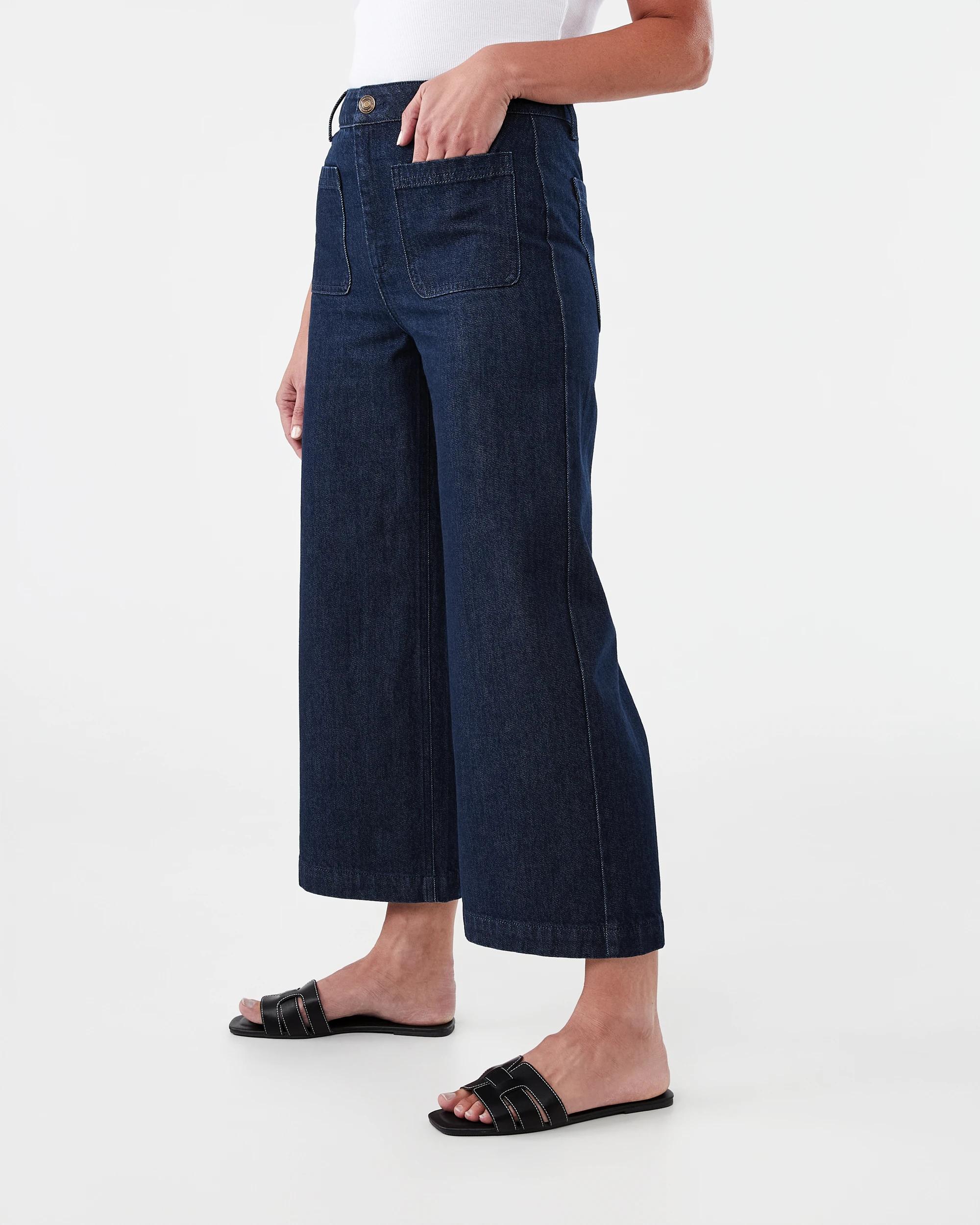 3 Cropped Wide Leg Jeans Indigo Wsh, 3 of 8