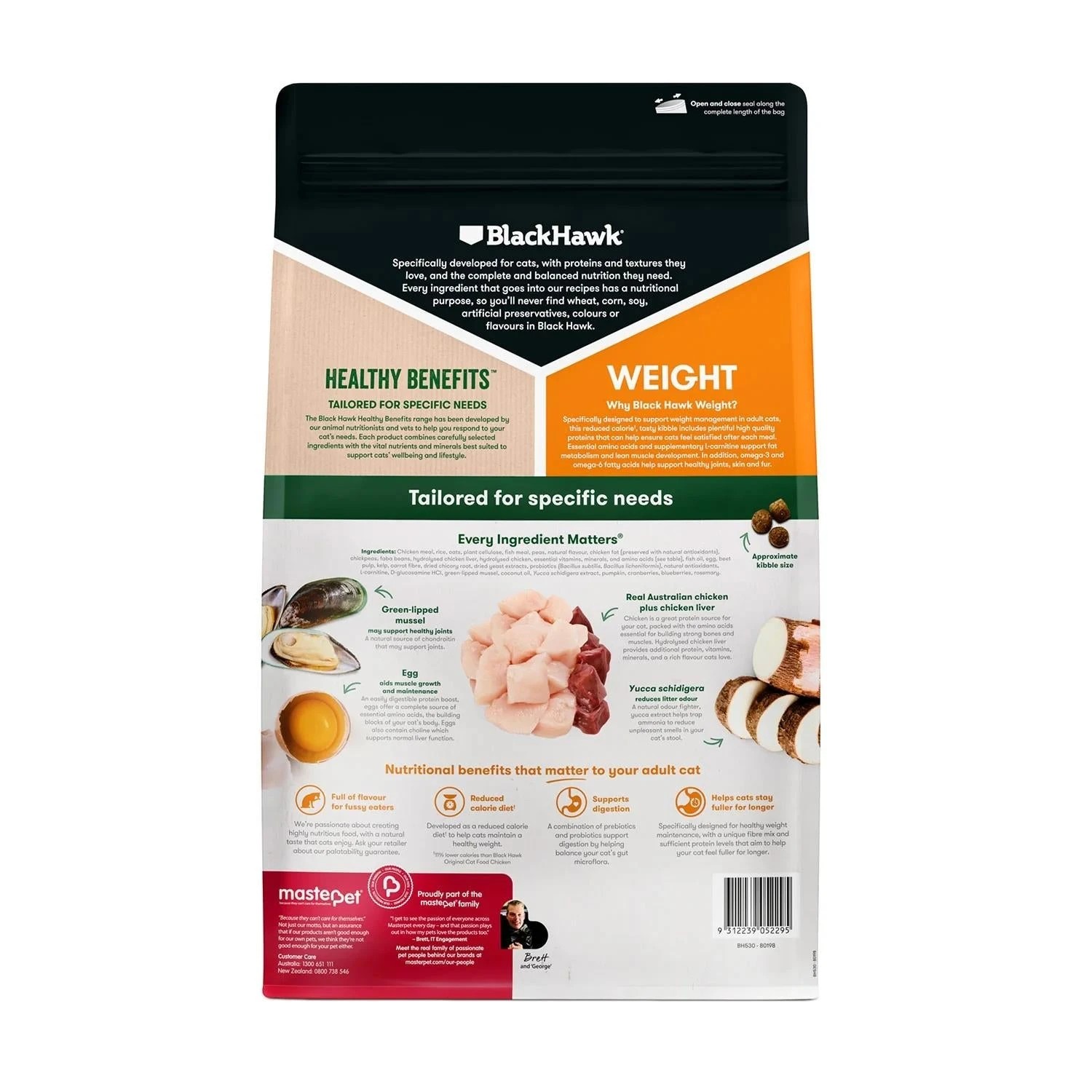 2 Black Hawk Healthy Benefits Weight Chicken Adult Dry Cat Food 4kg, 2 of 2