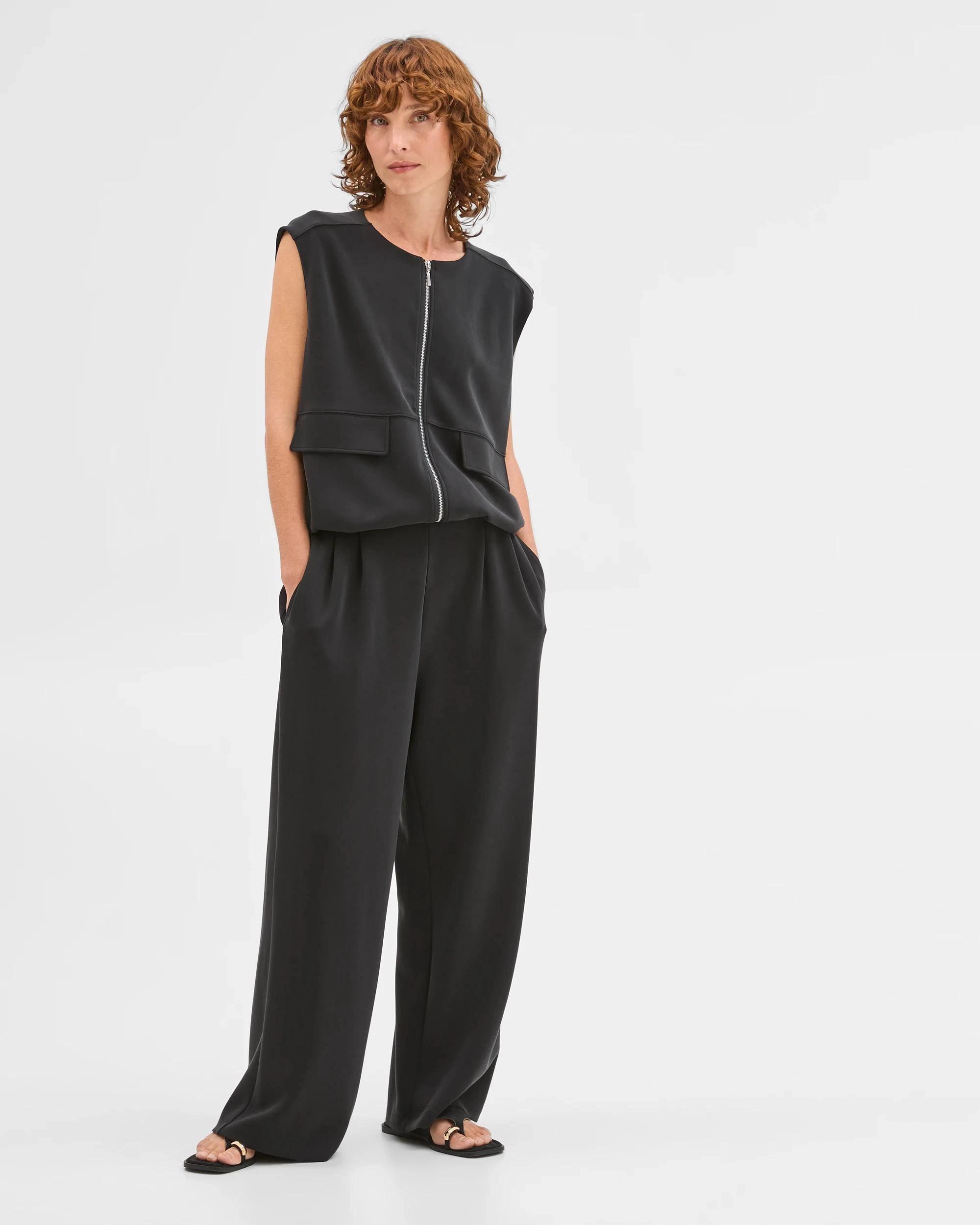 1 Target Woman Suede Touch Pull On Pants WASHED BLACK, 1 of 5