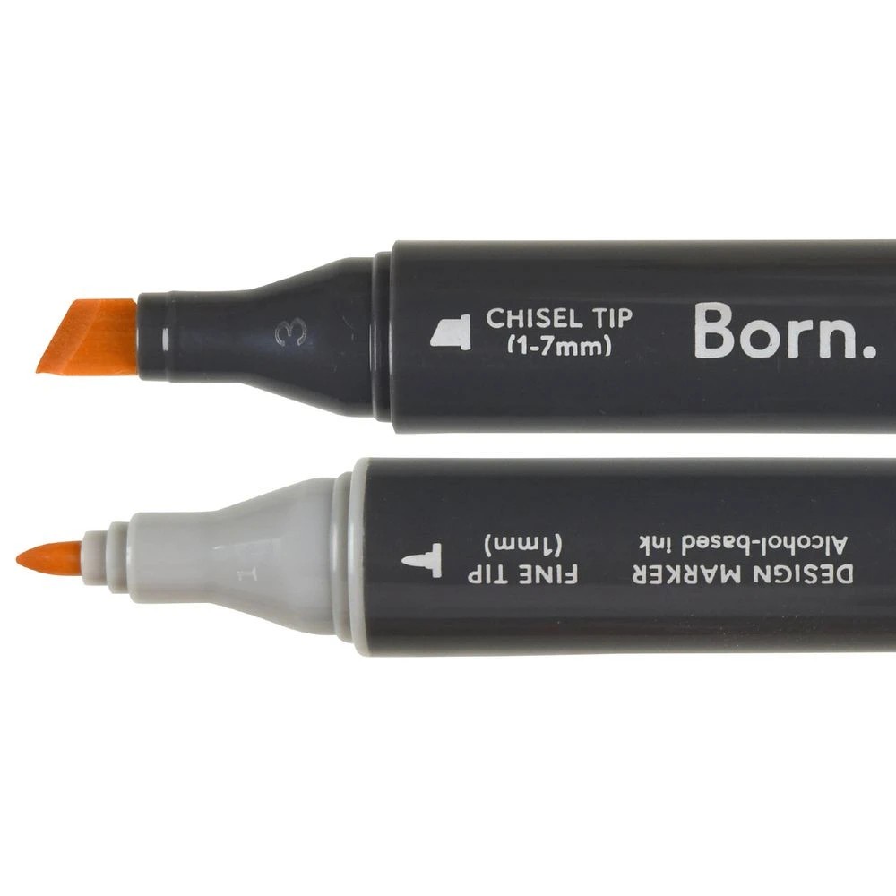 2 Born Professional Dual-Tip Artist Marker Eggshell YR394, 2 of 4