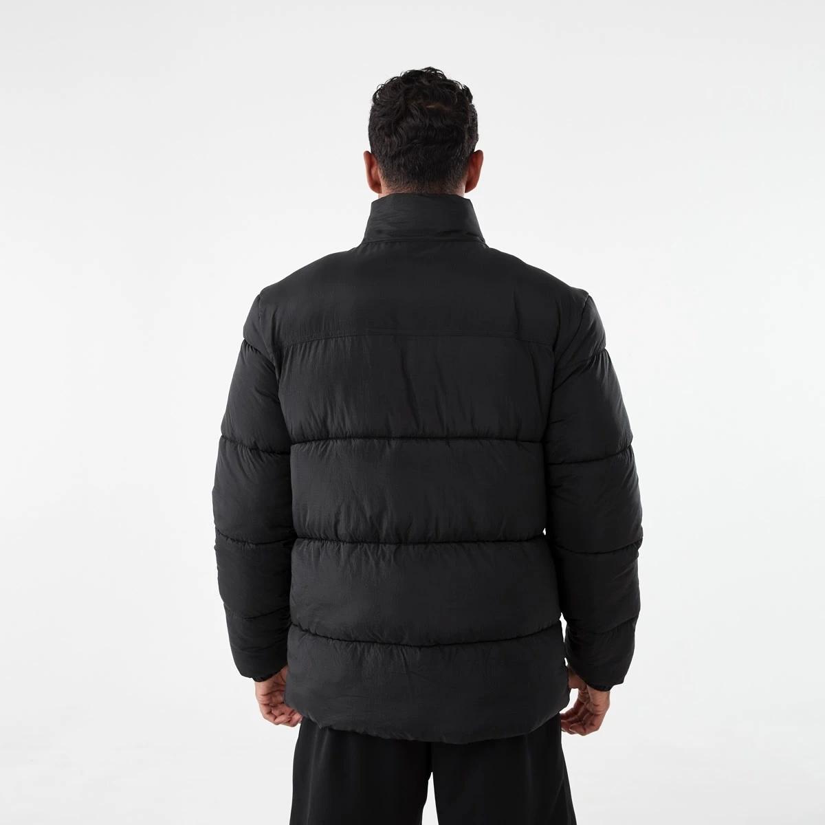 4 Active Mens Outdoor Funnel Contrast Puffer Jacket Black, 4 of 7