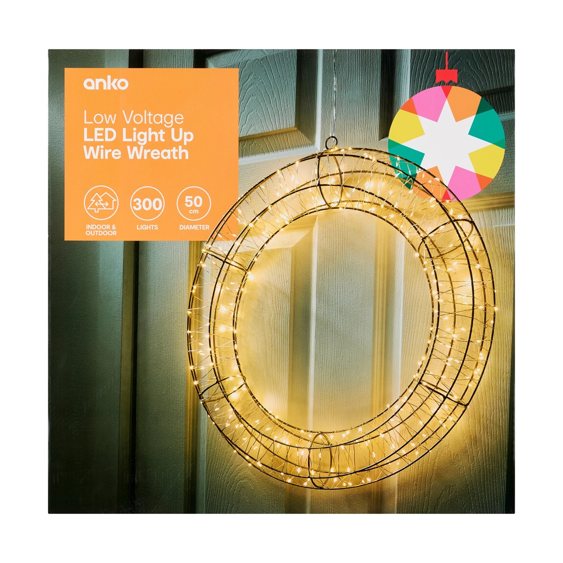 7 Low Voltage LED Light Up Wire Wreath, 7 of 8