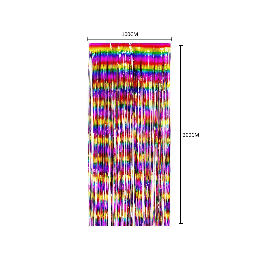 3 Party Maker Metallic Multi-Colour Foil Backdrop Curtain 100cm x 200cm, 3 of 5