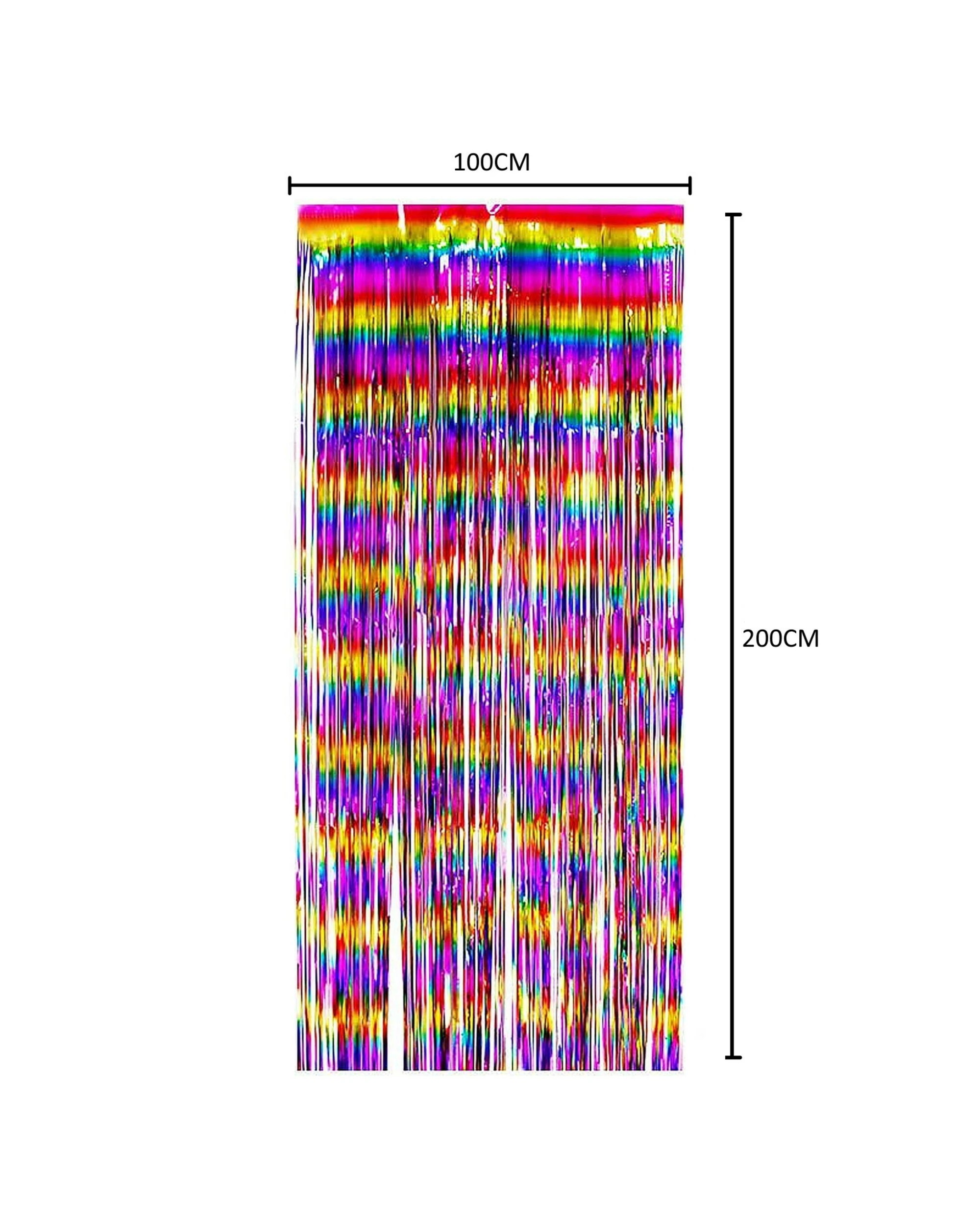 3 Metallic Multi-Colour Foil Backdrop Curtain 100cm x 200cm - Multi-Colored, 3 of 5