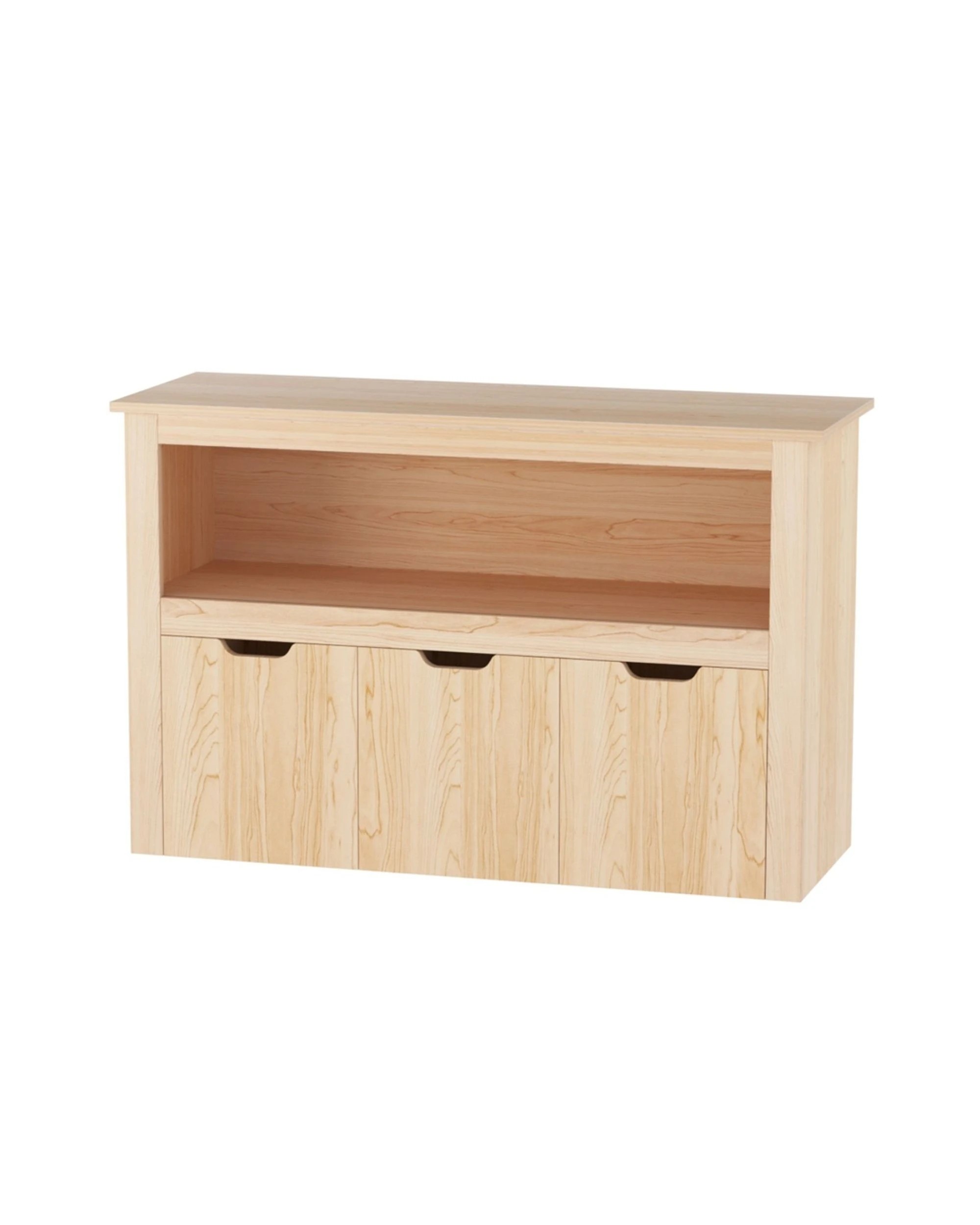 1 Keezi Kids Bookshelf 3 Drawers Storage Children Bookcase Toy Organiser Display en - Natural, 1 of 8