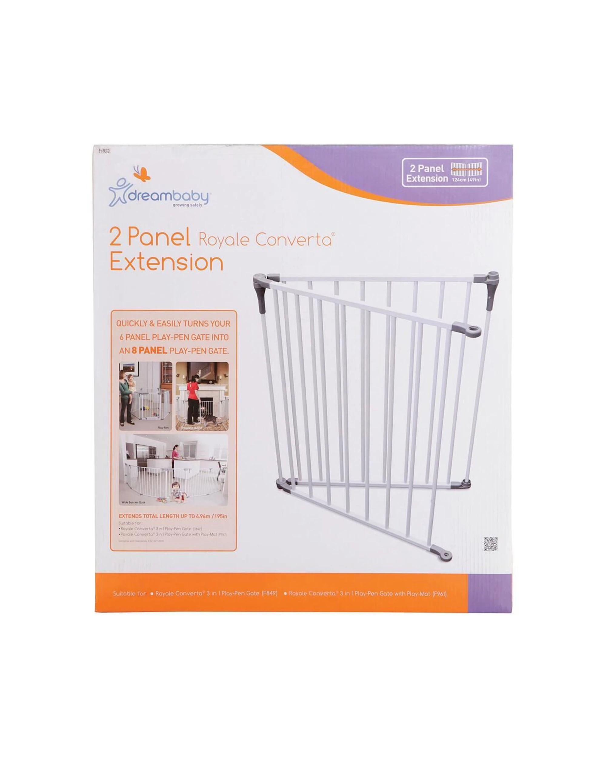 2 Dreambaby 2 Panel Royale Converta Baby Playpen Extension 120cm
 - White, 2 of 3