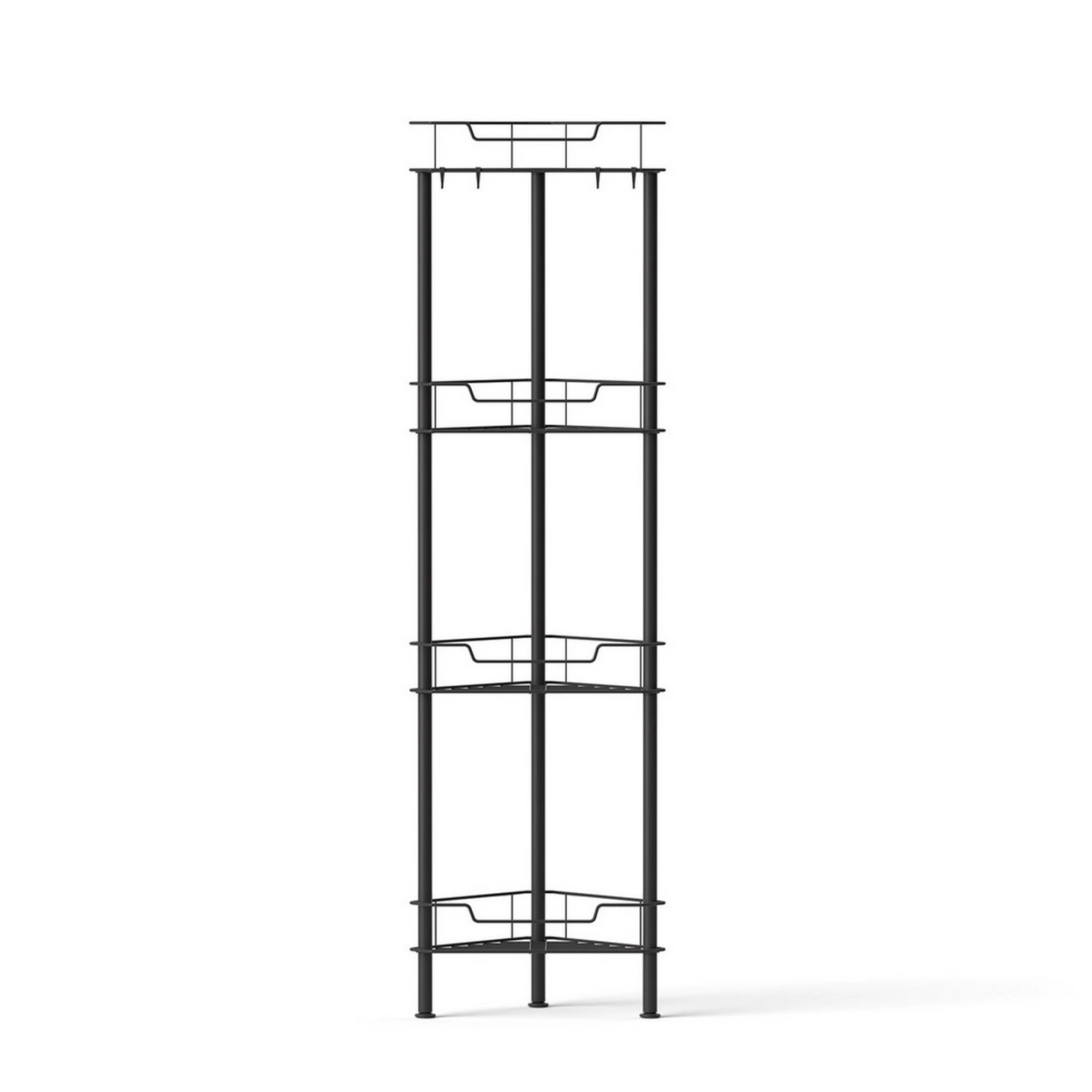 3 Artiss 2x Floor Standing Shower Caddy 4 Tier Rustproof Bathroom Storage - Black, 3 of 10