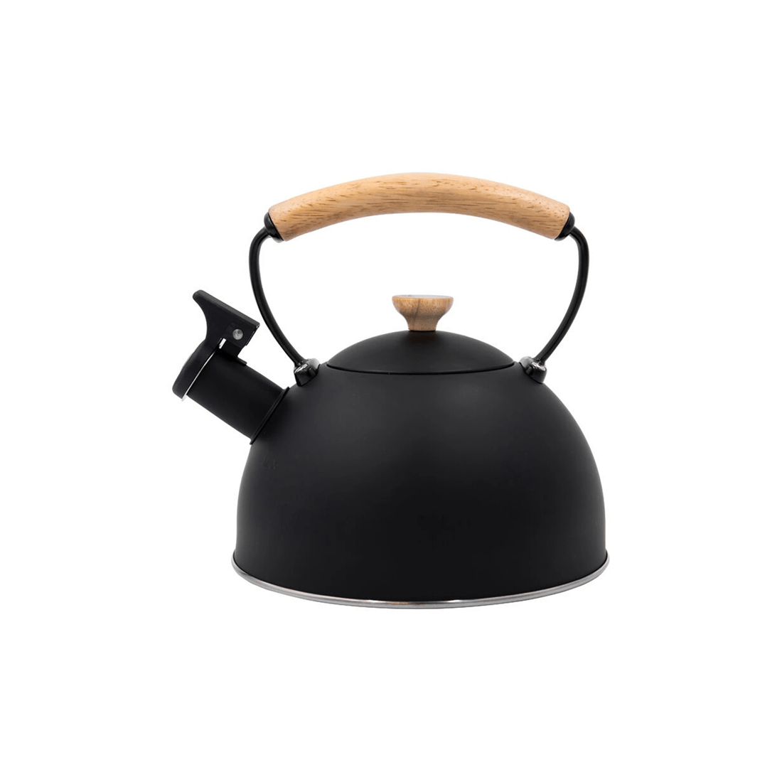 1 LA CAFETIERE Stovetop Whistling Tea Kettle 1.6L Stainless Steel Beechwood, 1 of 9