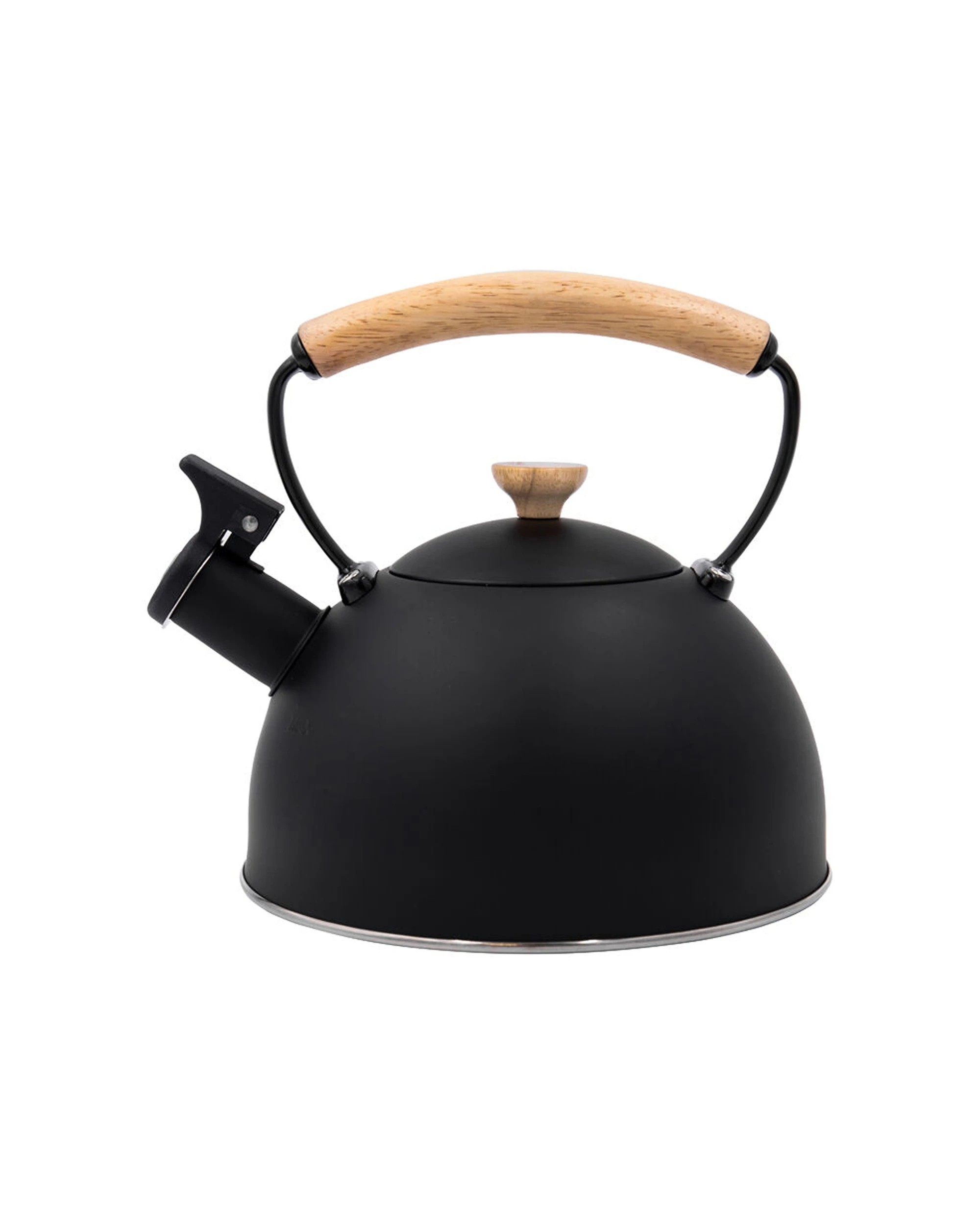1 La Cafetiere Stovetop Whistling Tea Kettle 1.6L Beechwood Handle - Black, 1 of 9