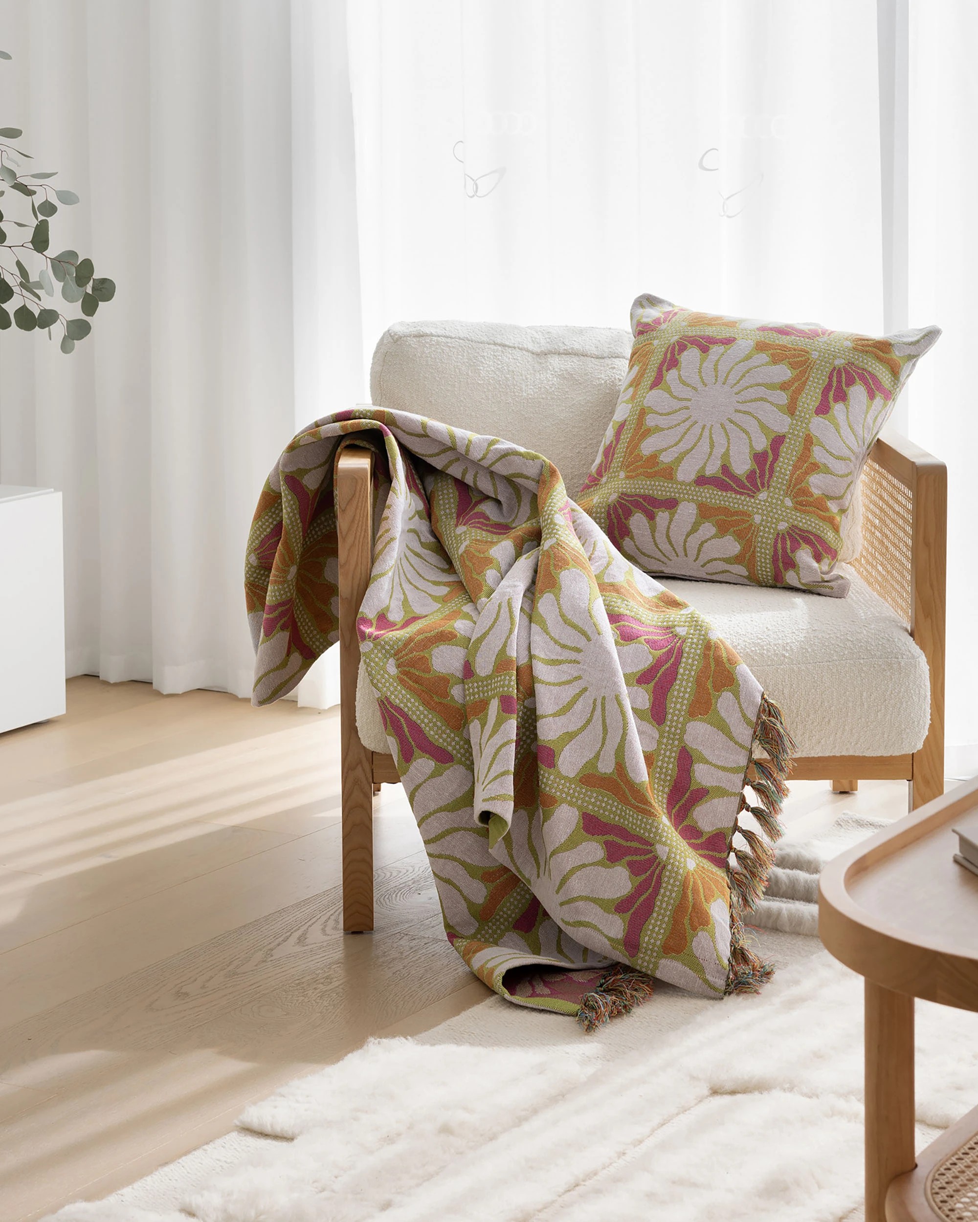 2 Bambury Zinnia Poly/Cotton Throw Blanket 65% Recycled Cotton Eco-Friendly Material - Pattern, 2 of 10