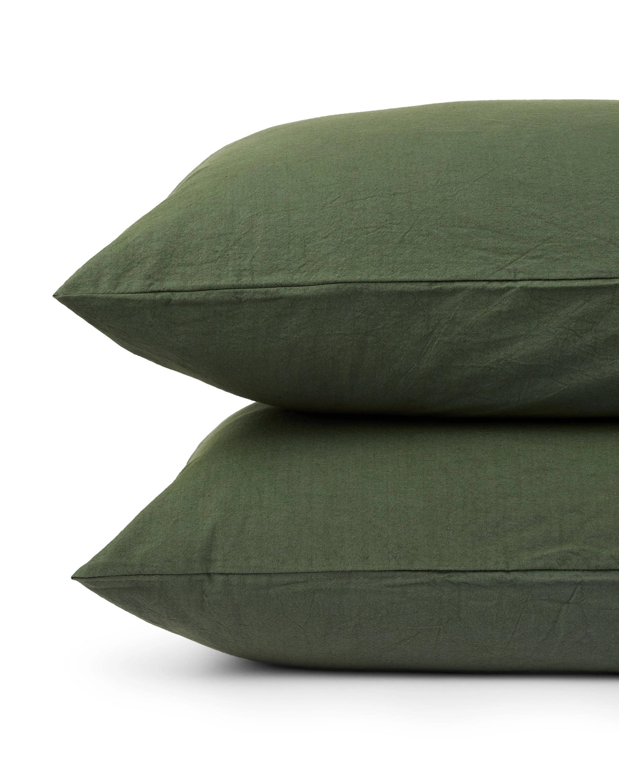 2 Stonewashed Cotton Sheet Set - Queen Bed, Green, 2 of 4