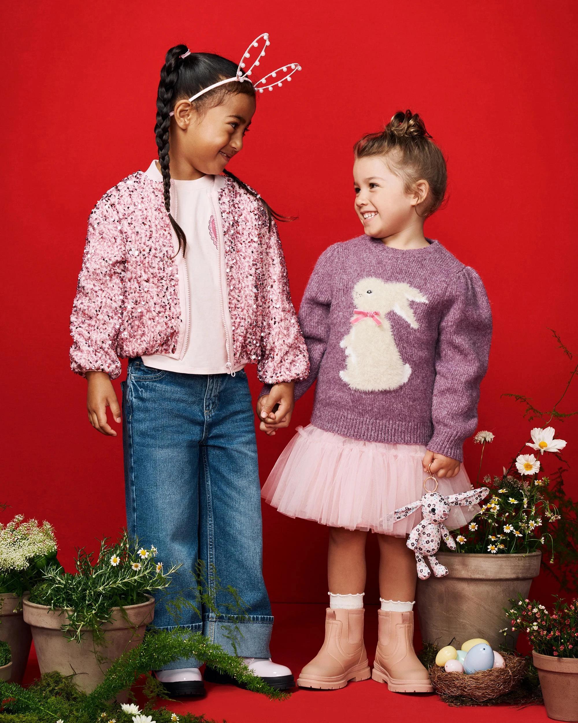 6 Target Kids Balloon Sleeve Knit Jumper PURPLE BUNNY, 6 of 8