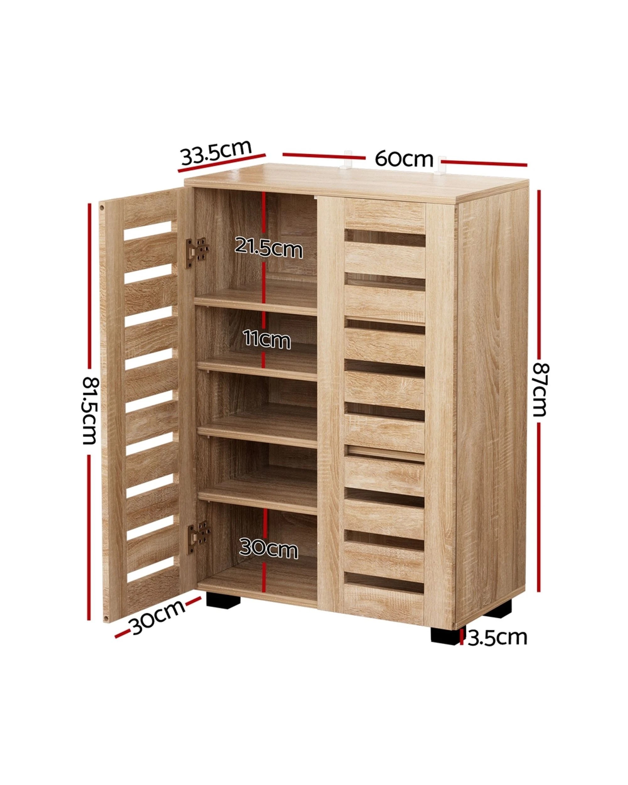 2 Artiss Shoe Rack Cabinet 20 Pairs 5-tier
 - Brown, 2 of 3