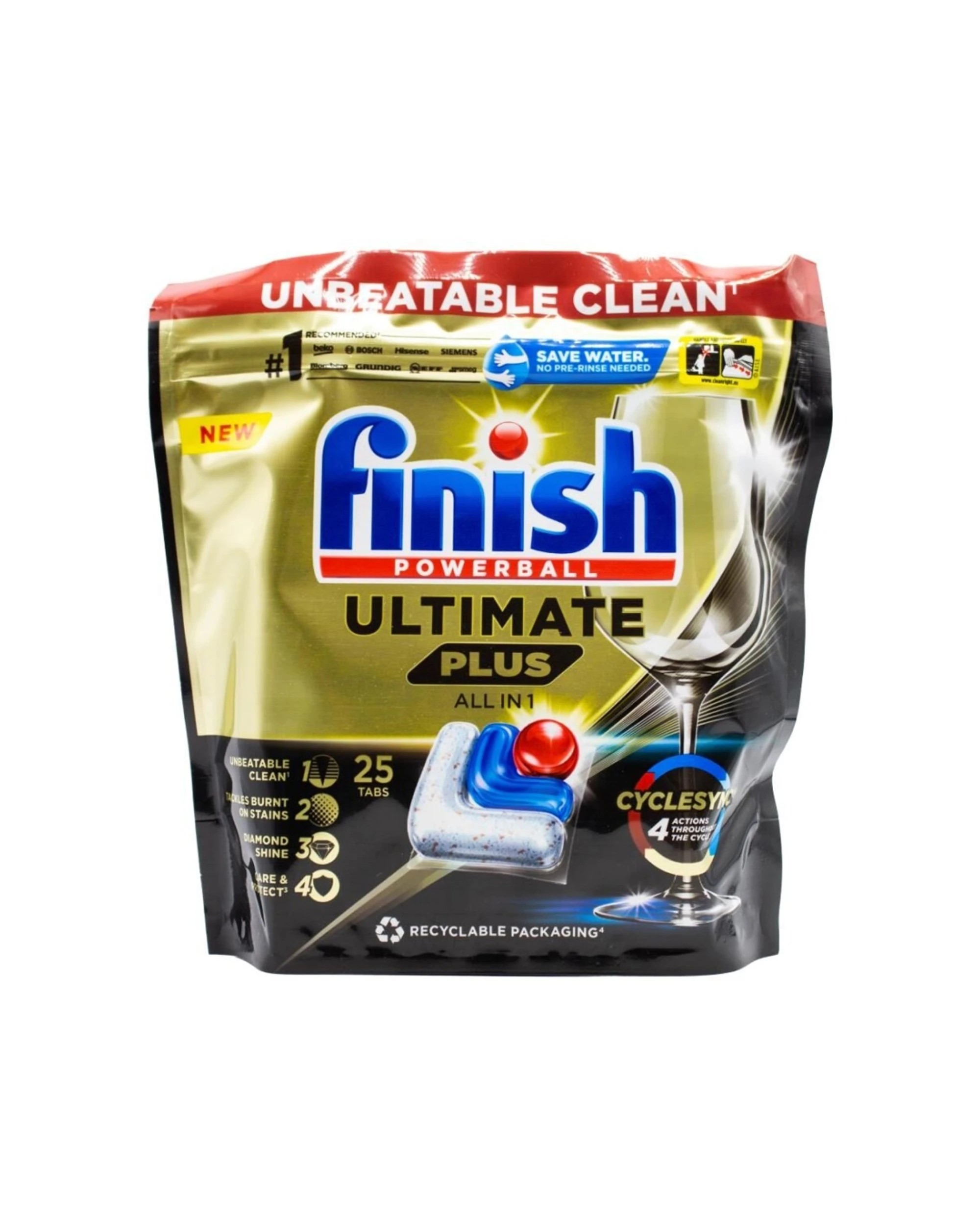 3 Finish Powerball Ultimate Plus Dishwashing Detergent 75pc 3 X 25 Tablets, 3 of 3