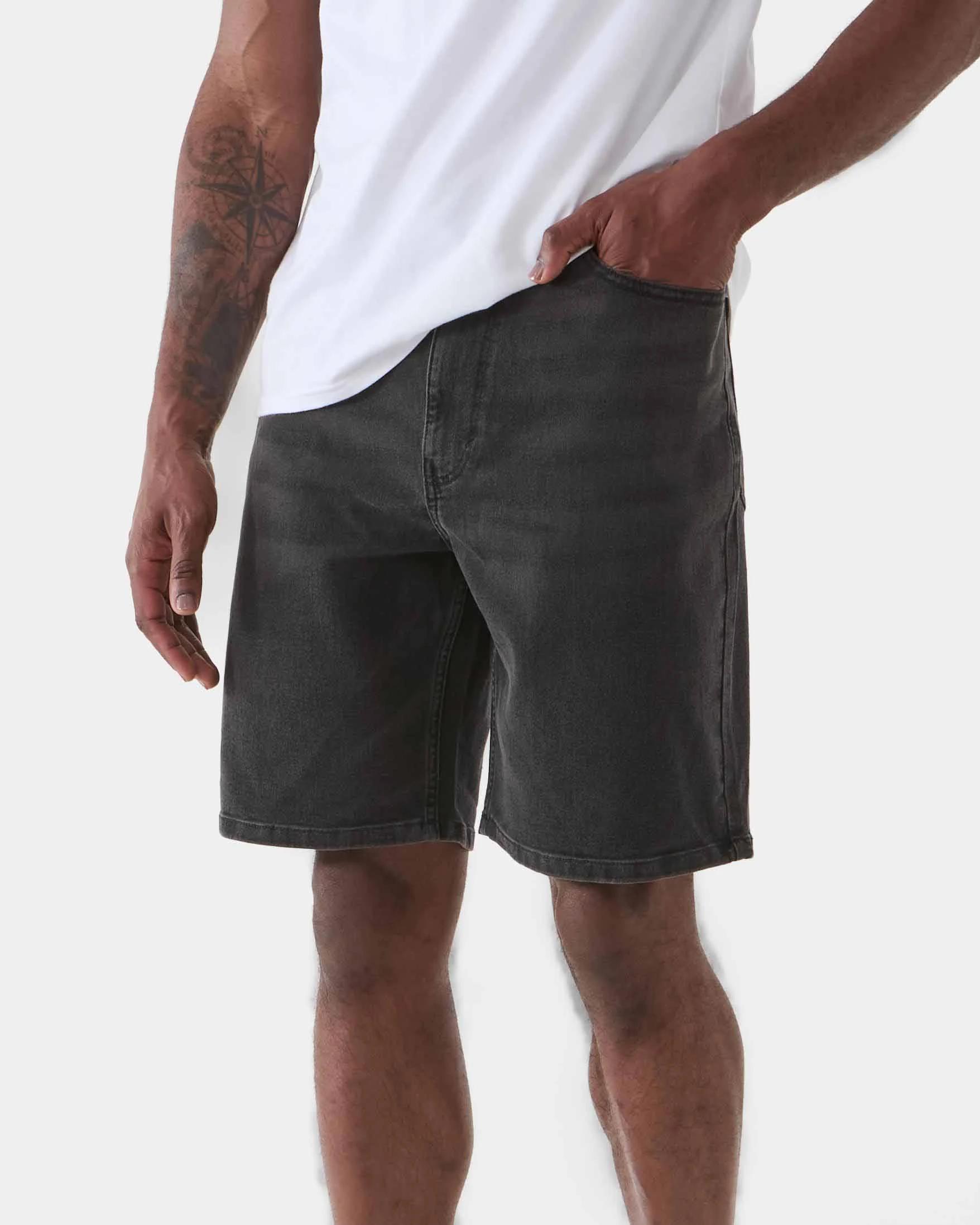 2 Straight Denim Shorts Black Wash, 2 of 6